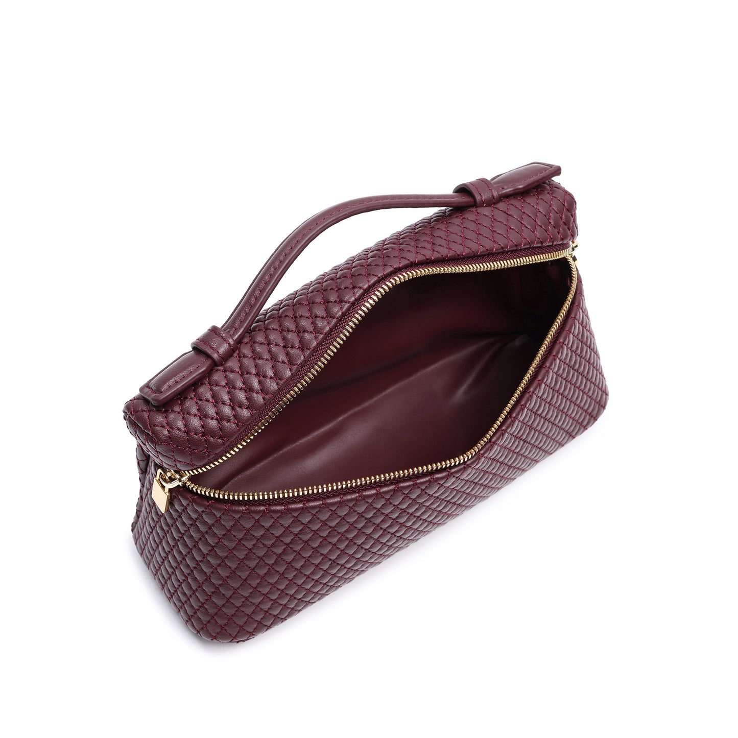 Woven Leather Top Handle Crossbody Bag