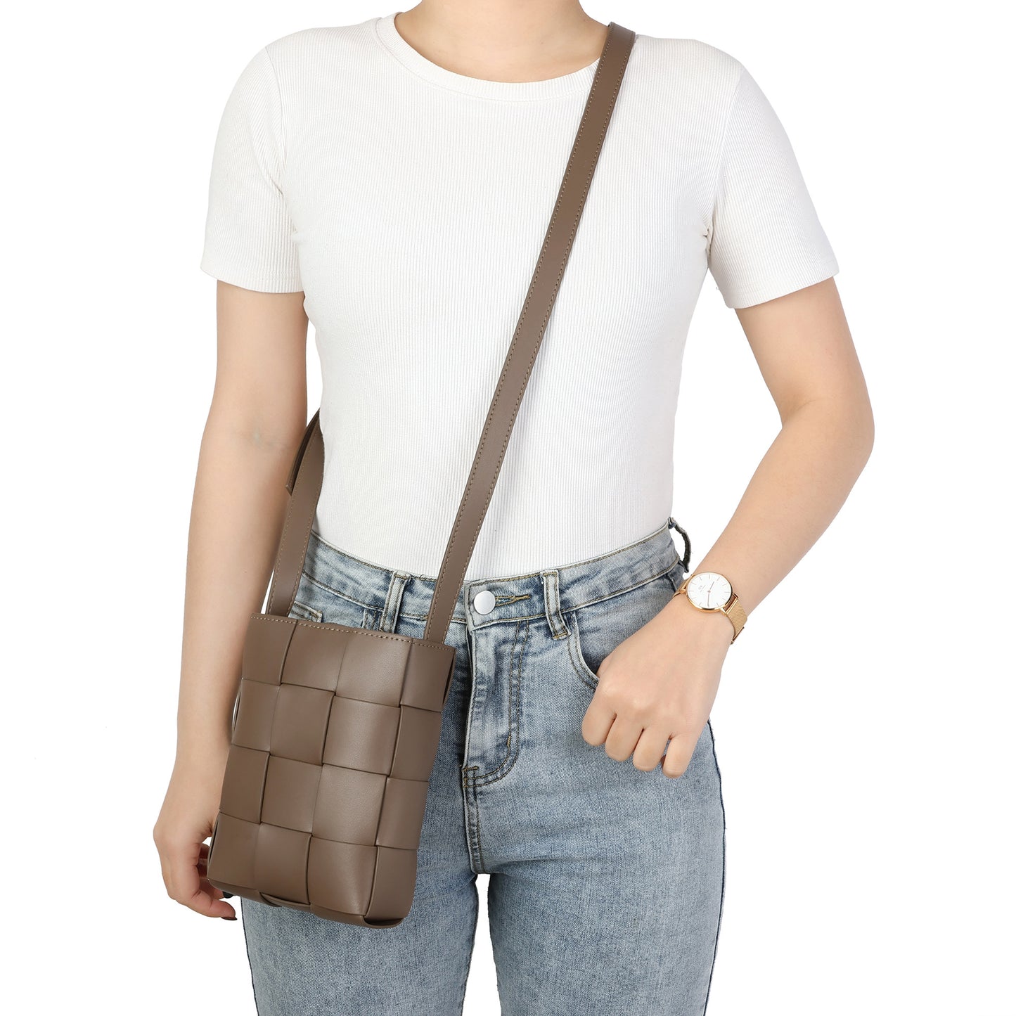 Chic Woven Leather Crossbody Bag