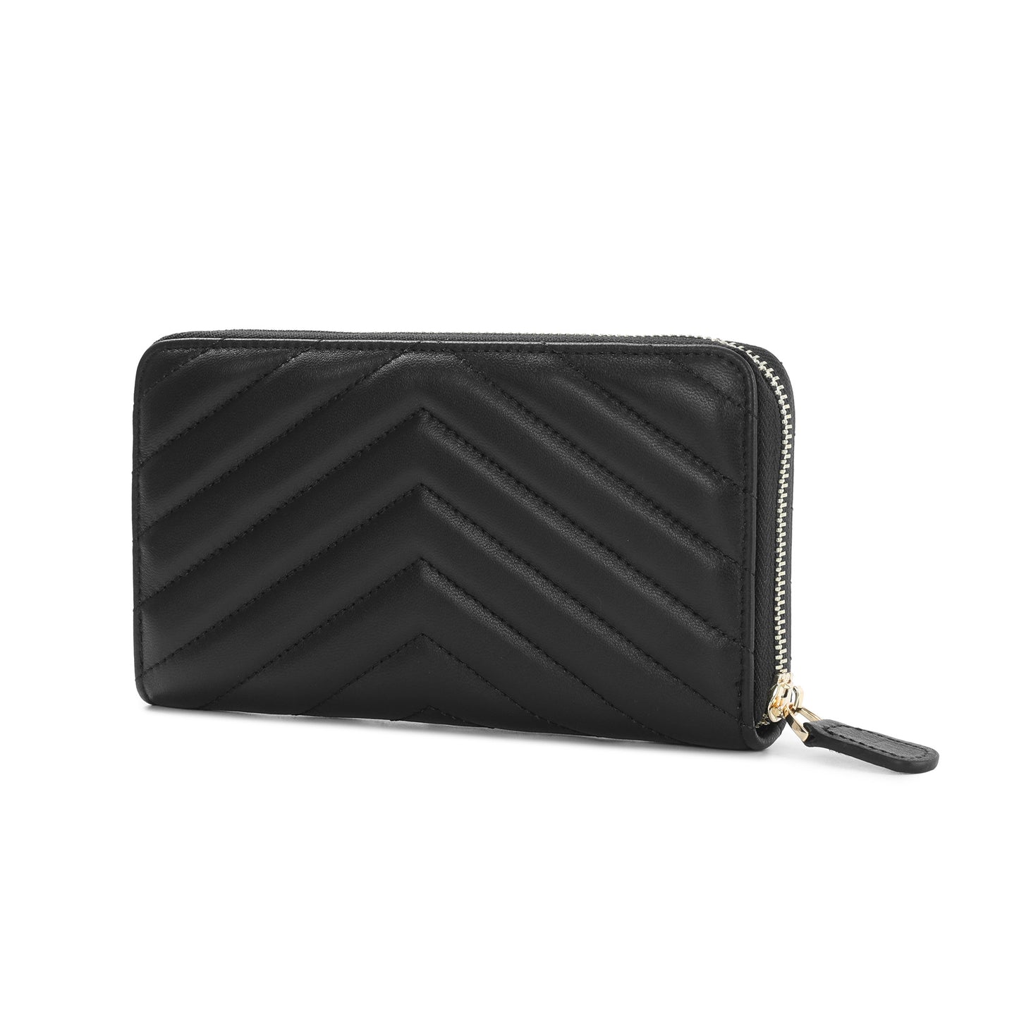 Quilted Sheepskin Leather Long-Wallet