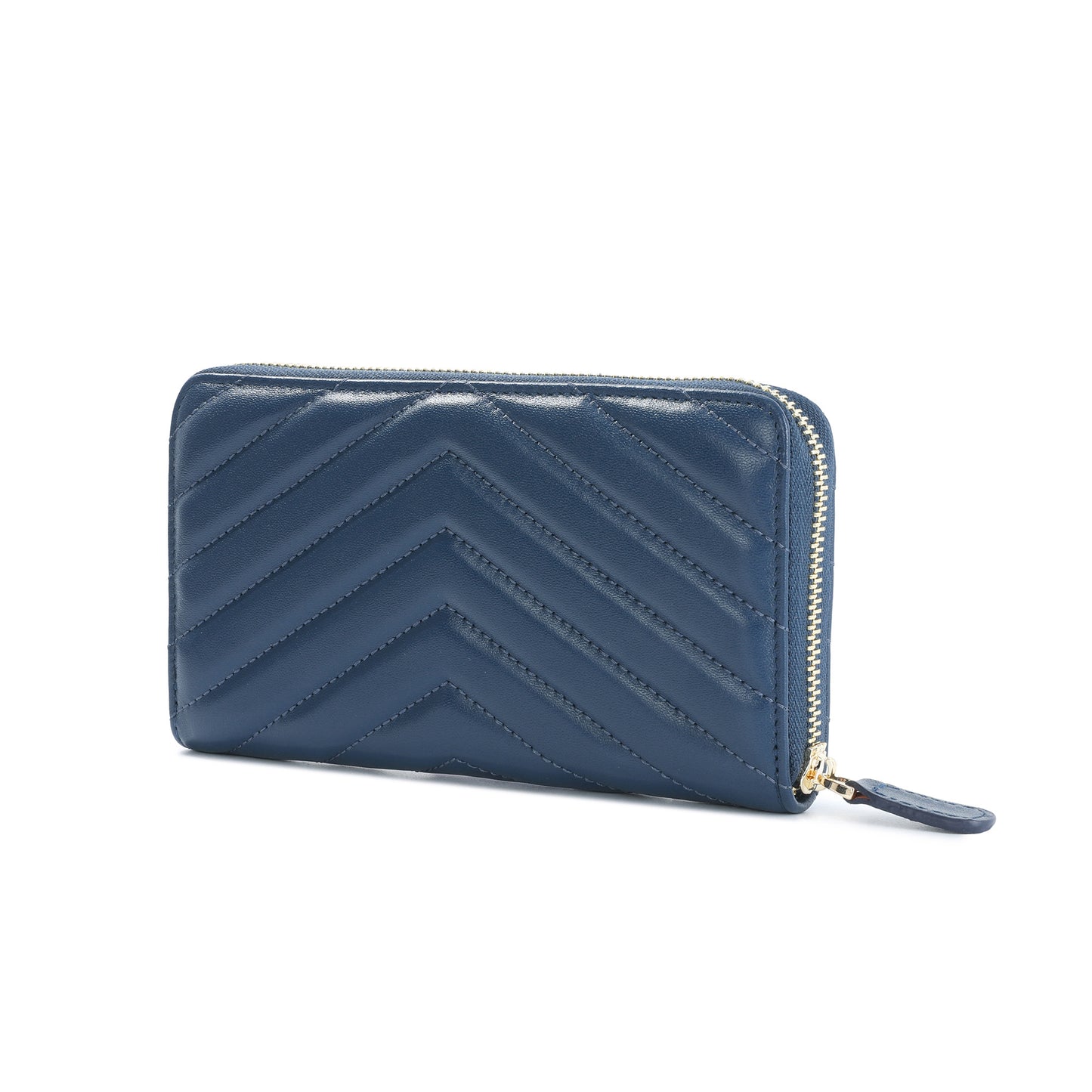 Quilted Sheepskin Leather Long-Wallet