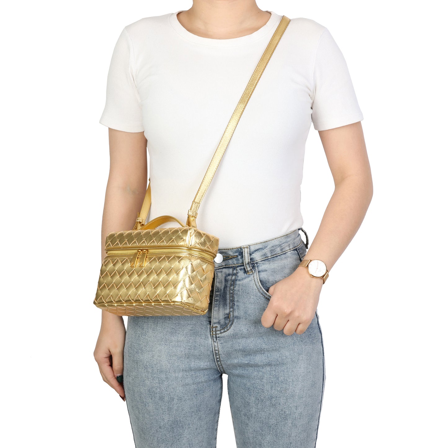 Metallic Quilted Premium Leather Shoulder Bag