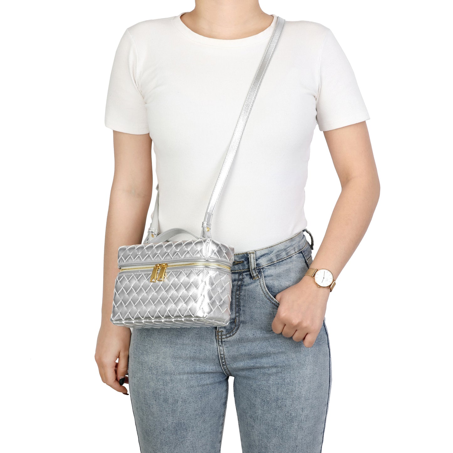 Metallic Quilted Premium Leather Shoulder Bag