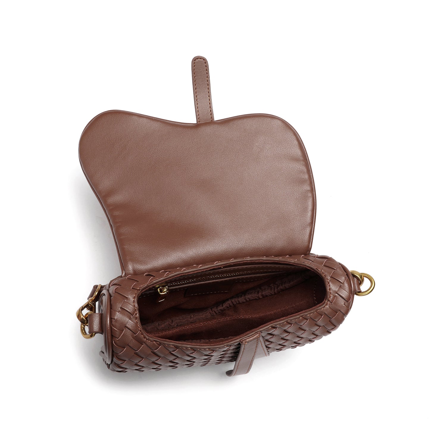 Hand-Woven Leather Saddle Bag