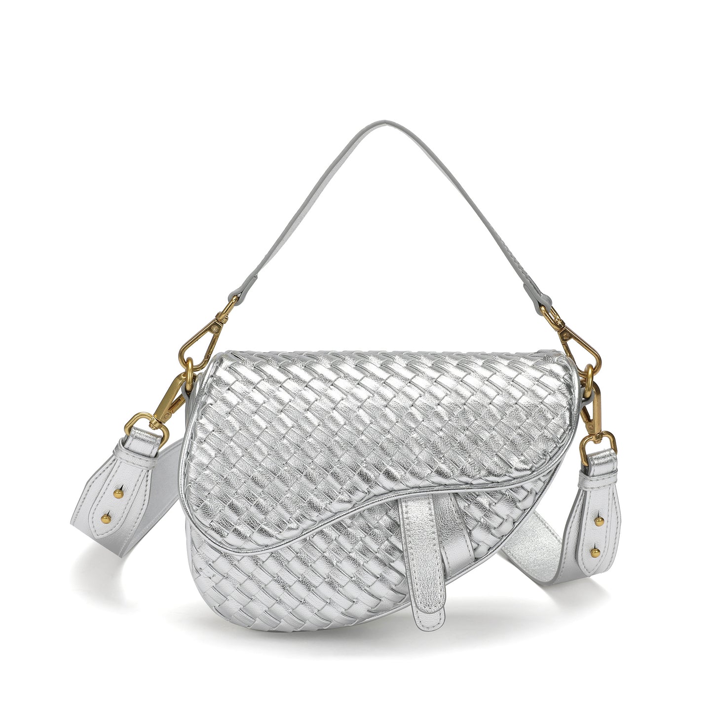 Hand-Woven Leather Saddle Bag