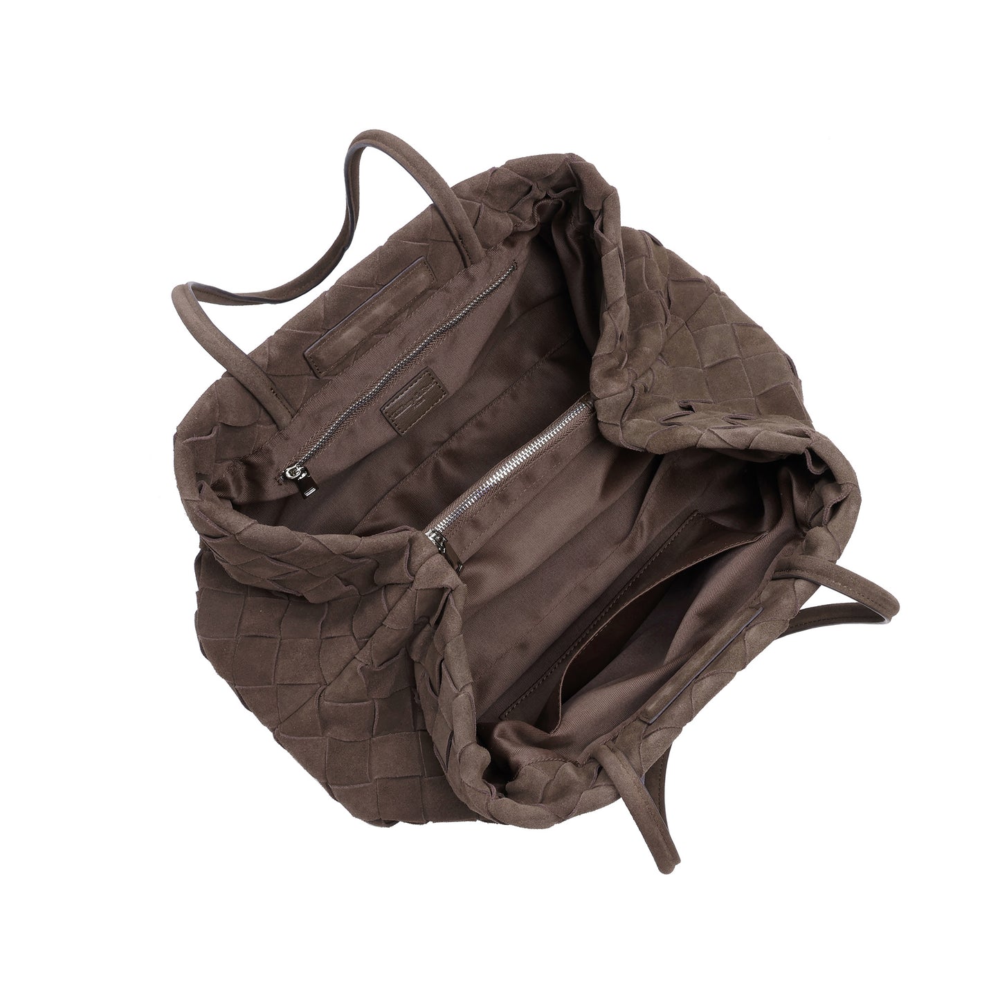 Woven Suede Leather Shoulder Tote Bag