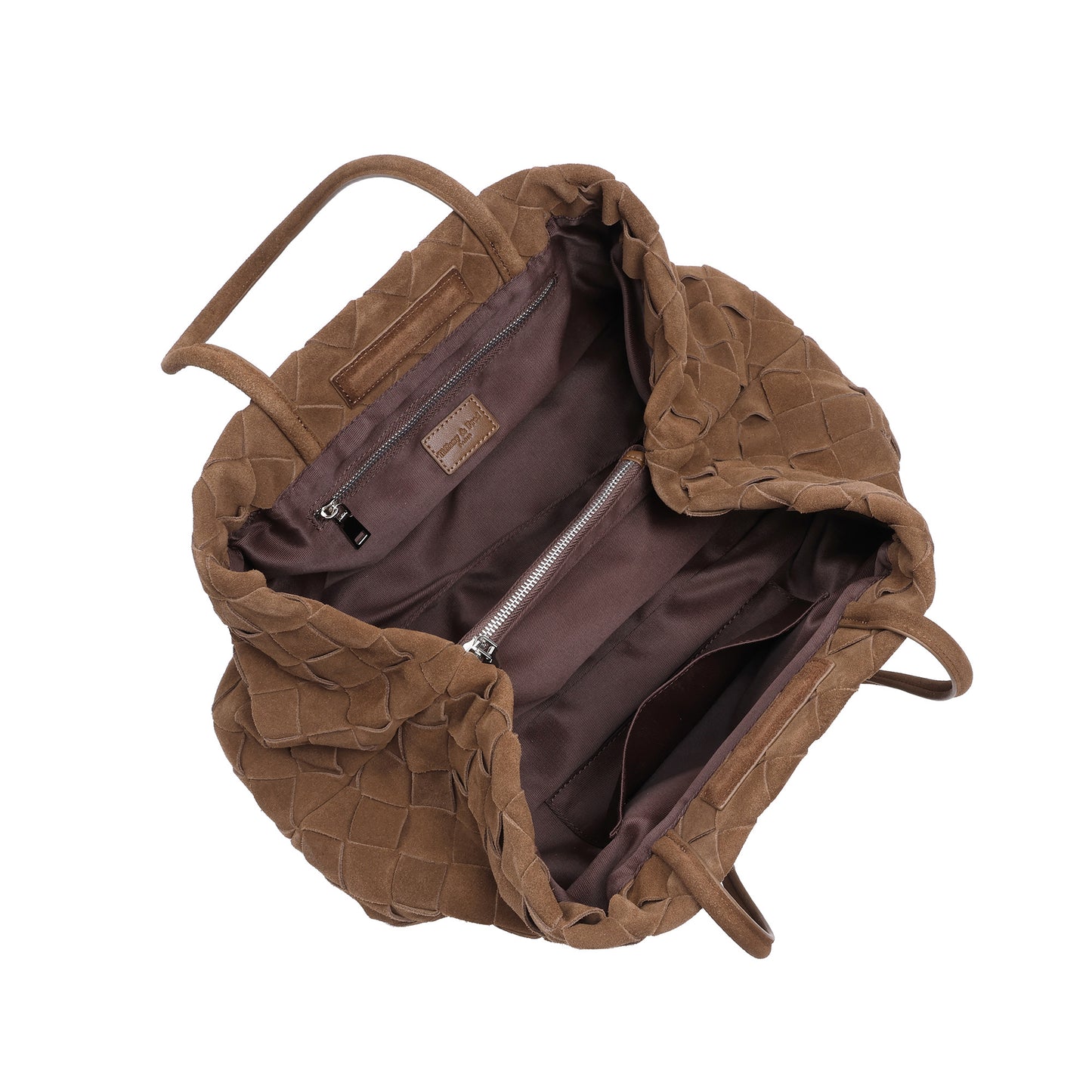 Woven Suede Leather Shoulder Tote Bag