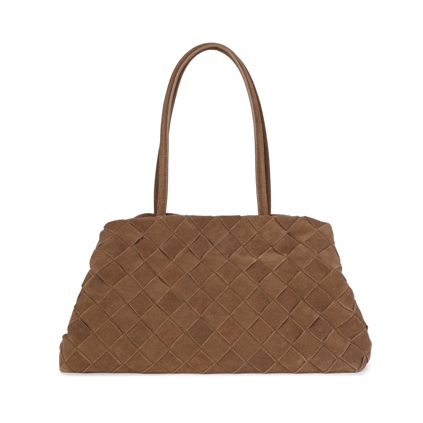 Woven Suede Leather Shoulder Tote Bag