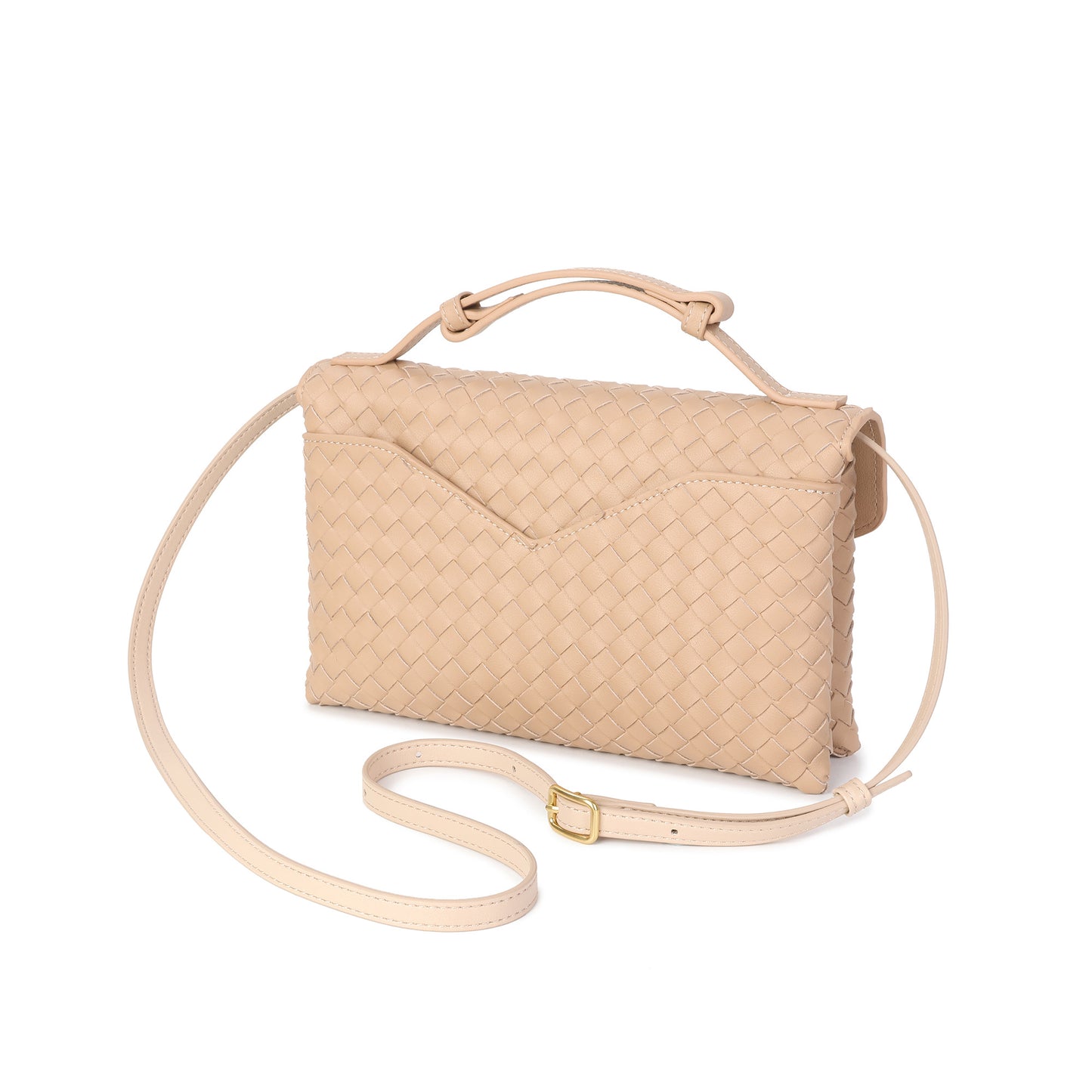 Intrecciato Leather Top Handle Crossbody Bag