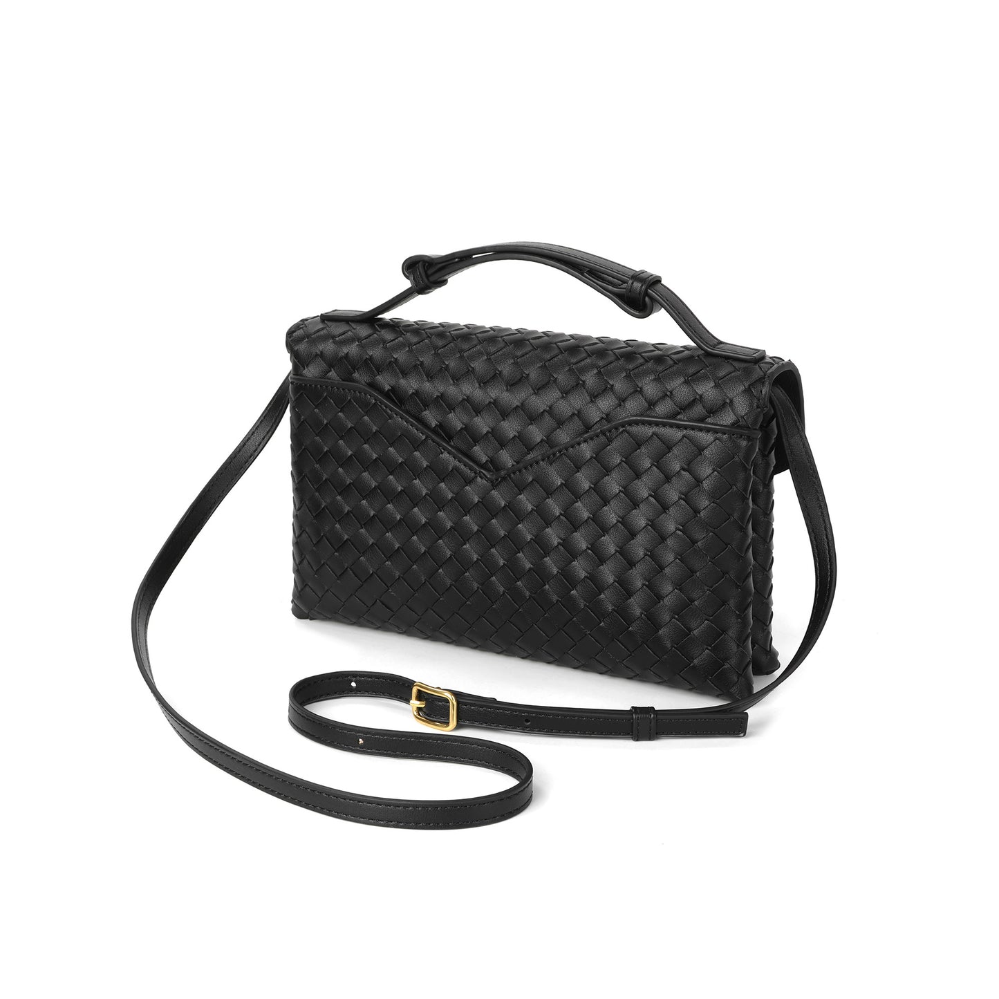 Intrecciato Leather Top Handle Crossbody Bag
