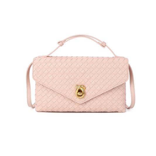 Intrecciato Leather Top Handle Crossbody Bag