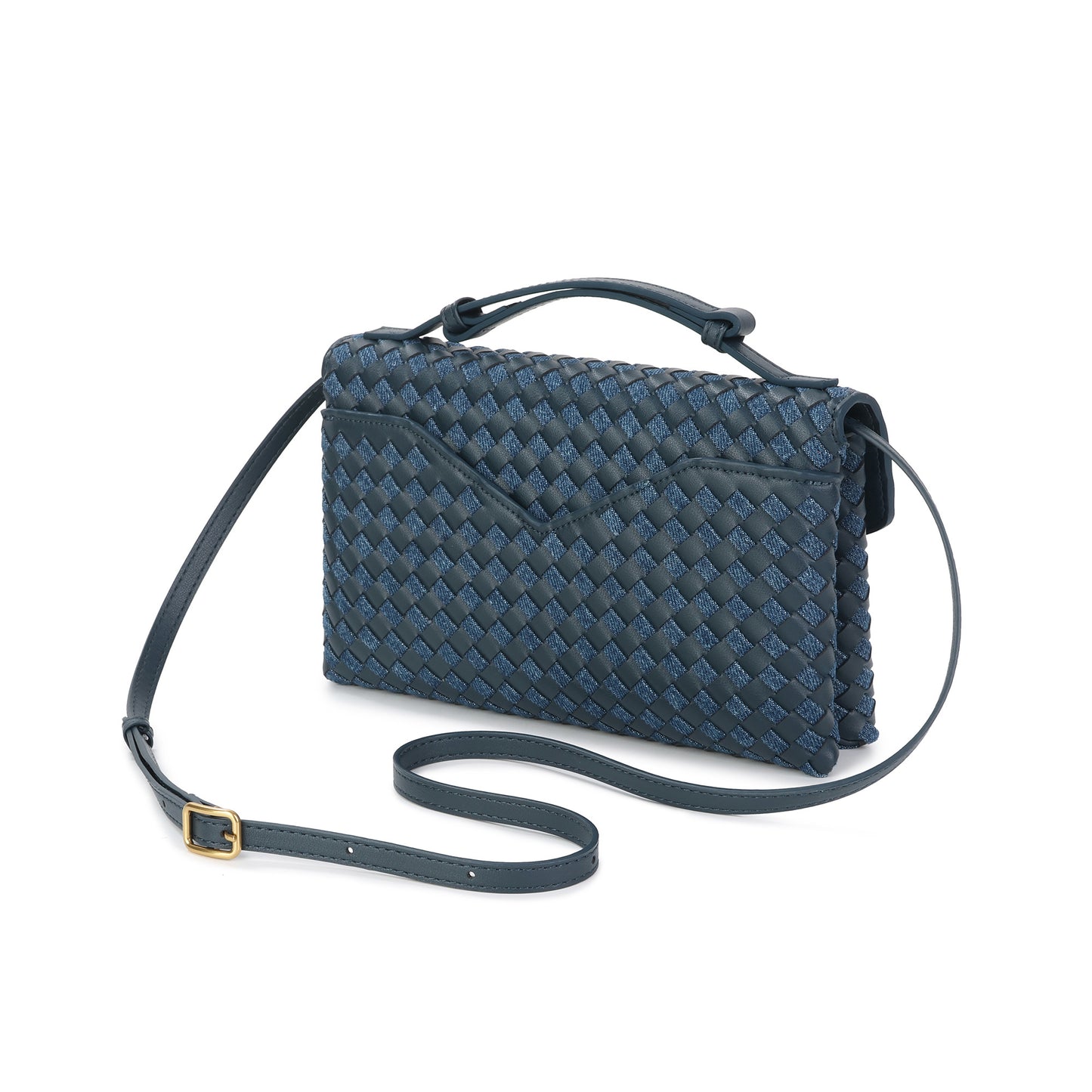 Intrecciato Leather Top Handle Crossbody Bag