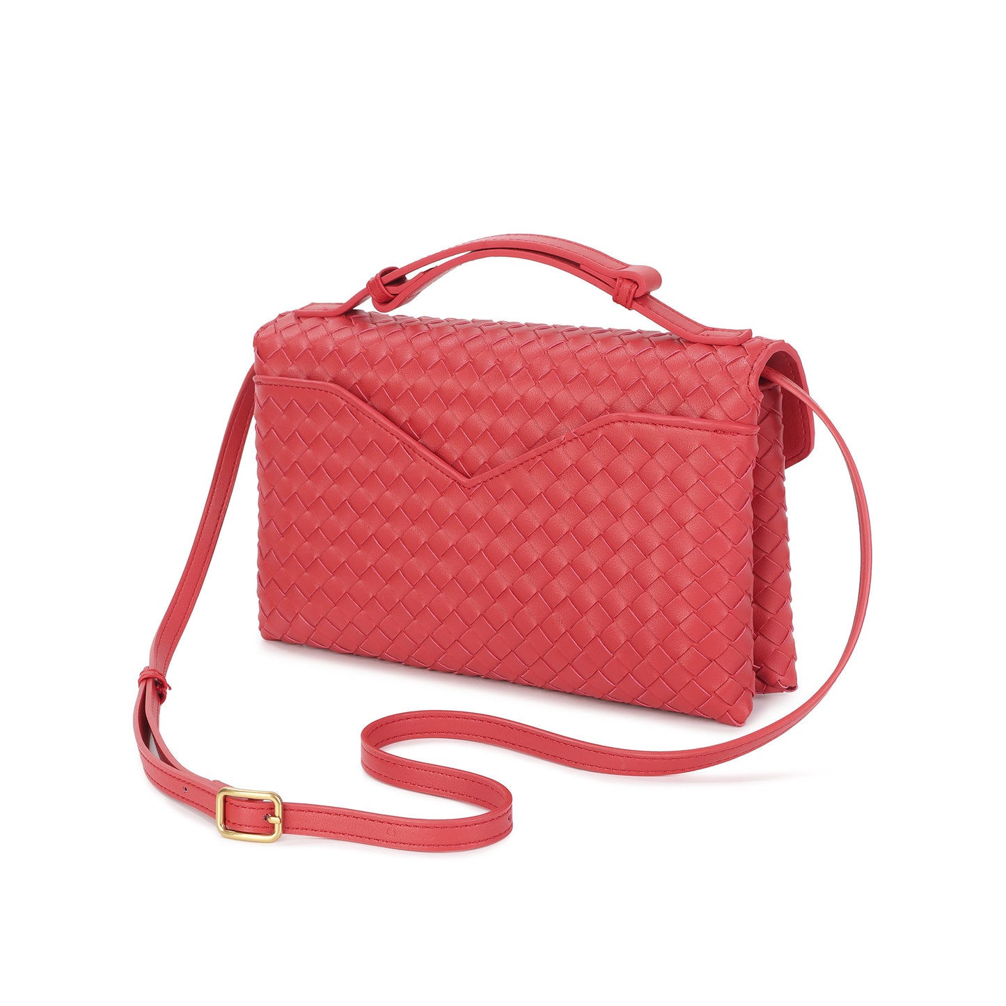 Intrecciato Leather Top Handle Crossbody Bag