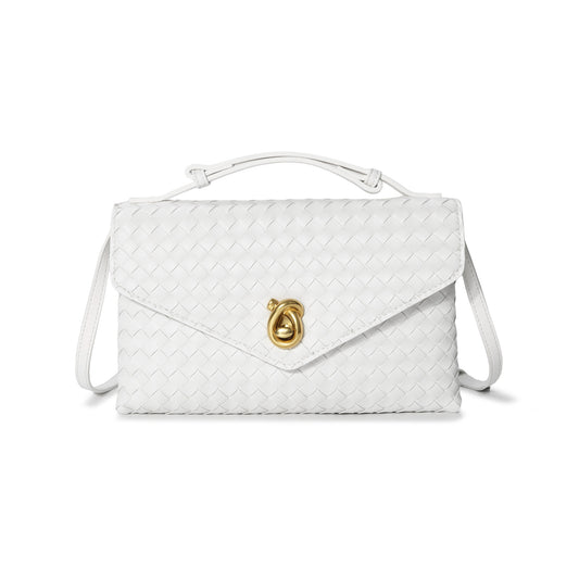 Intrecciato Leather Top Handle Crossbody Bag