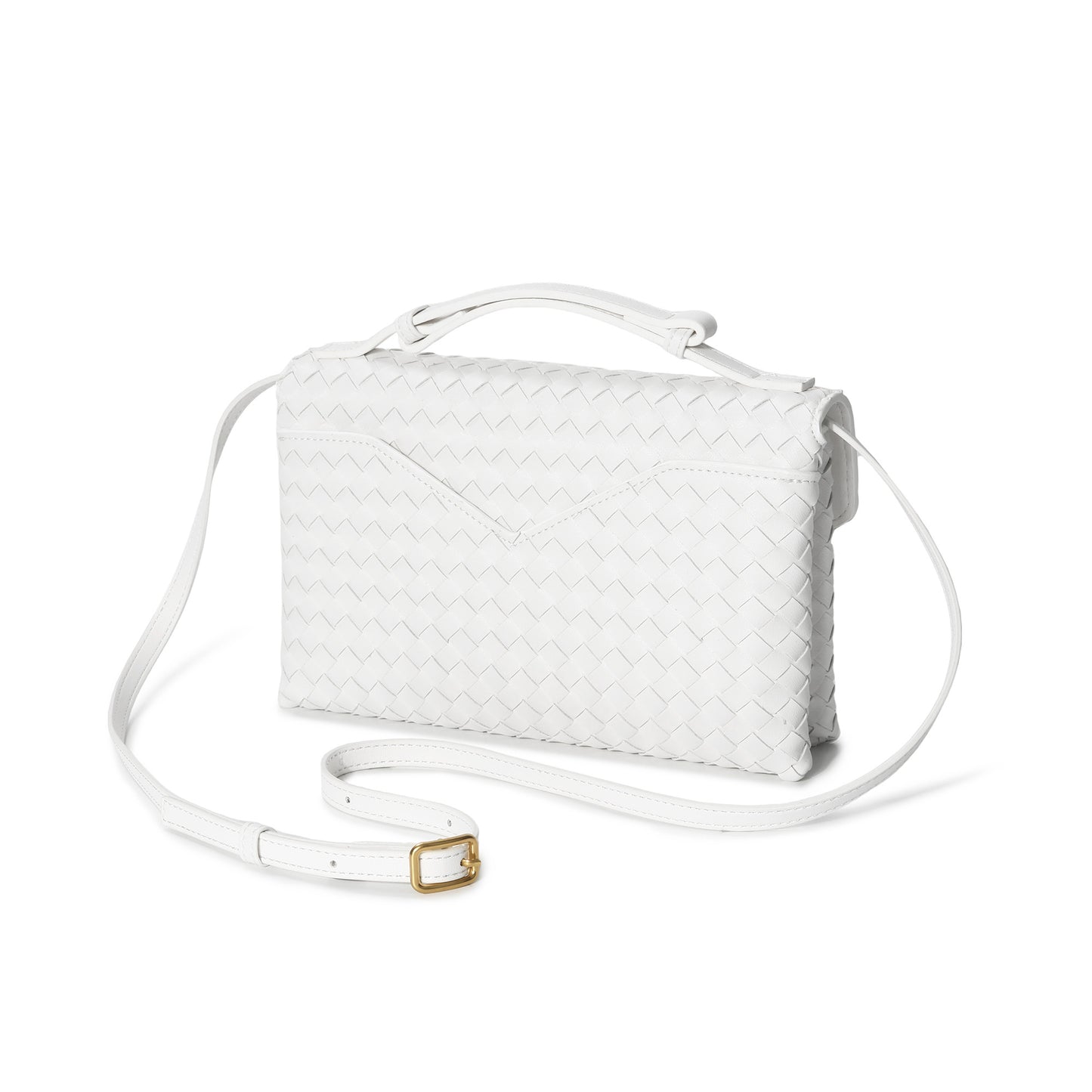 Intrecciato Leather Top Handle Crossbody Bag