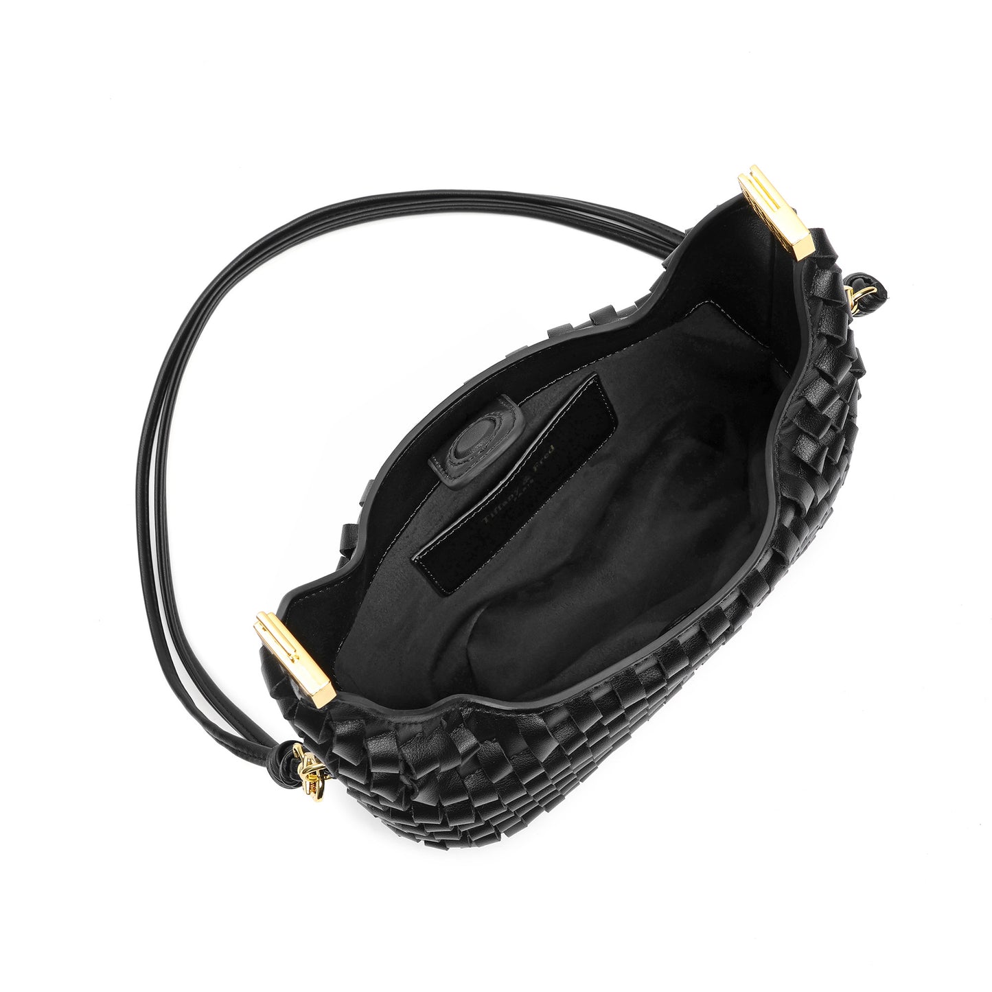 Woven Leather Top Handle Crossbody