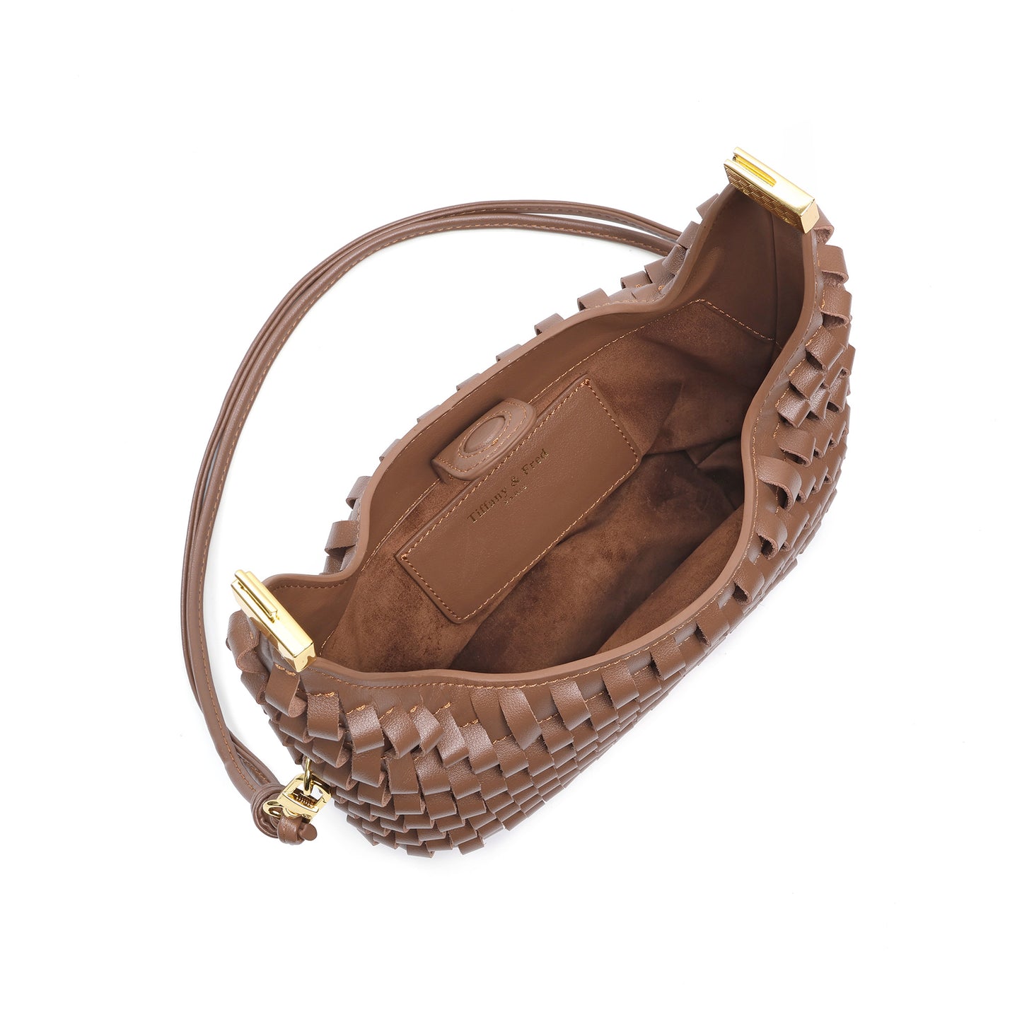 Woven Leather Top Handle Crossbody