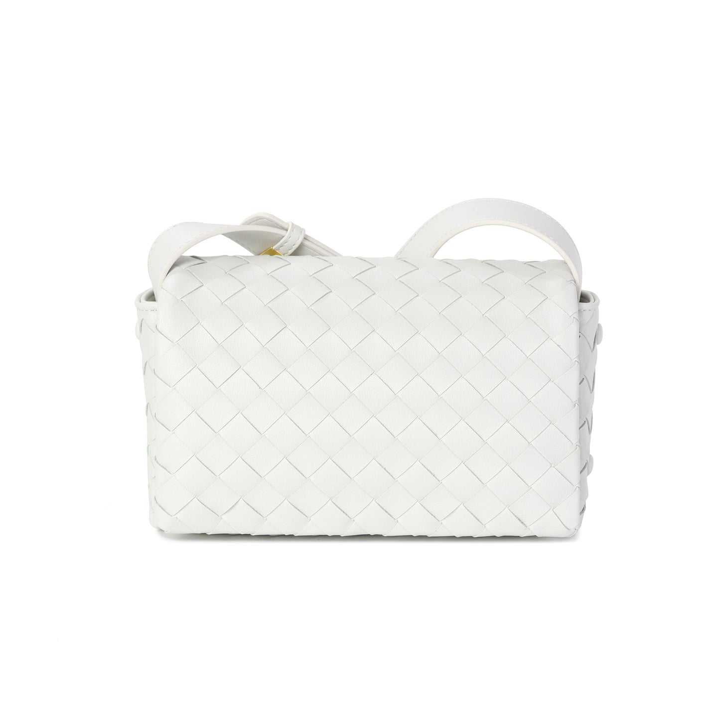 Woven Leather Flap Crossbody Bag