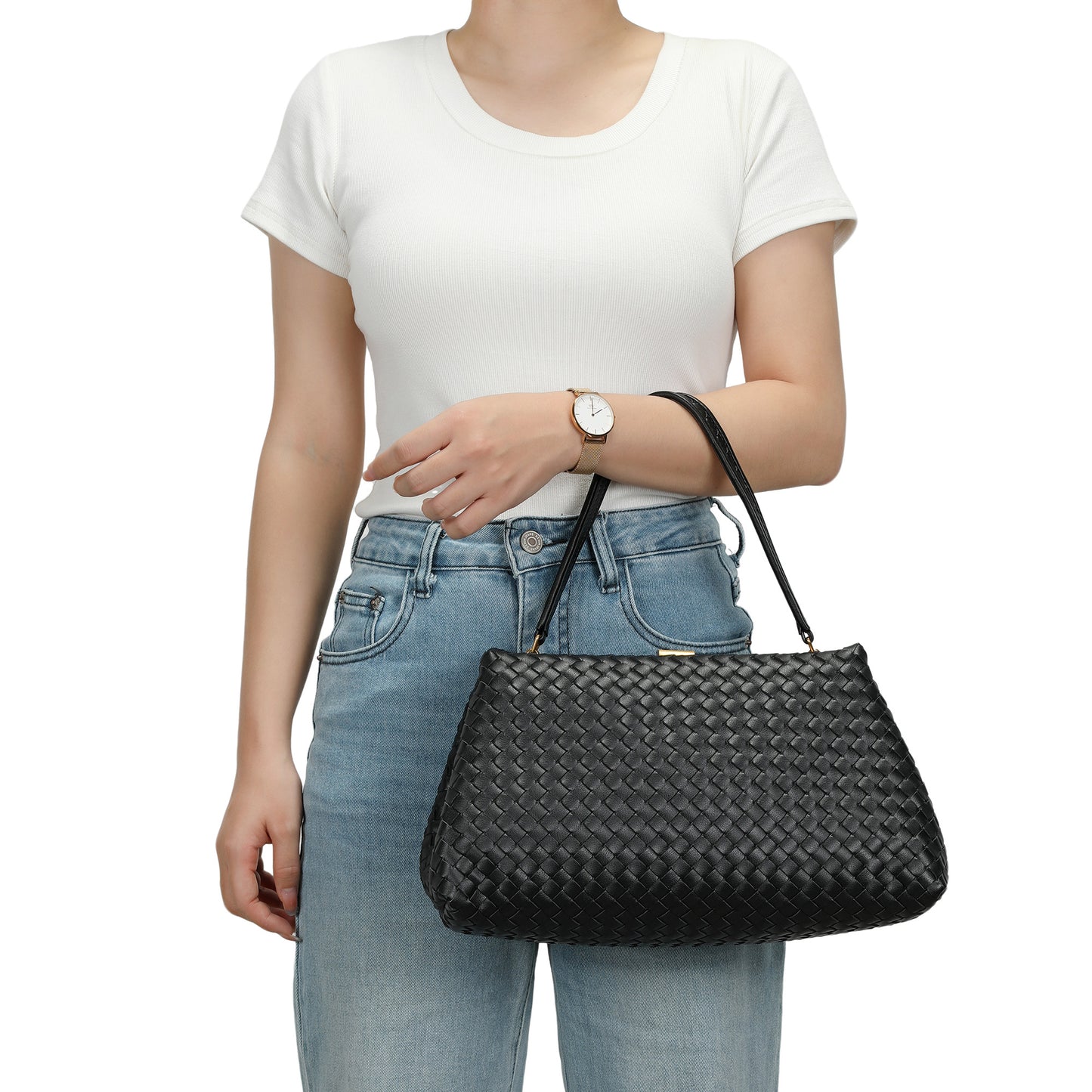 Hand-Woven Leather Frame Bag