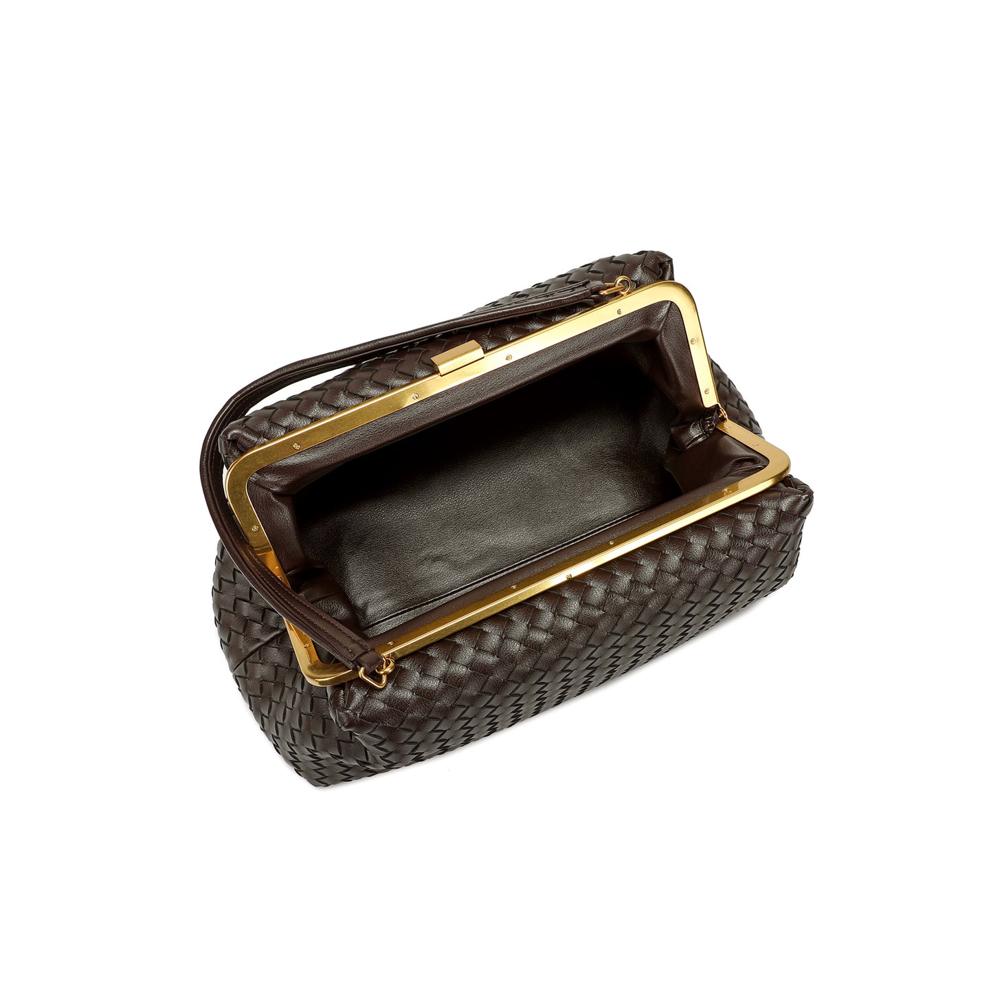 Hand-Woven Leather Frame Bag