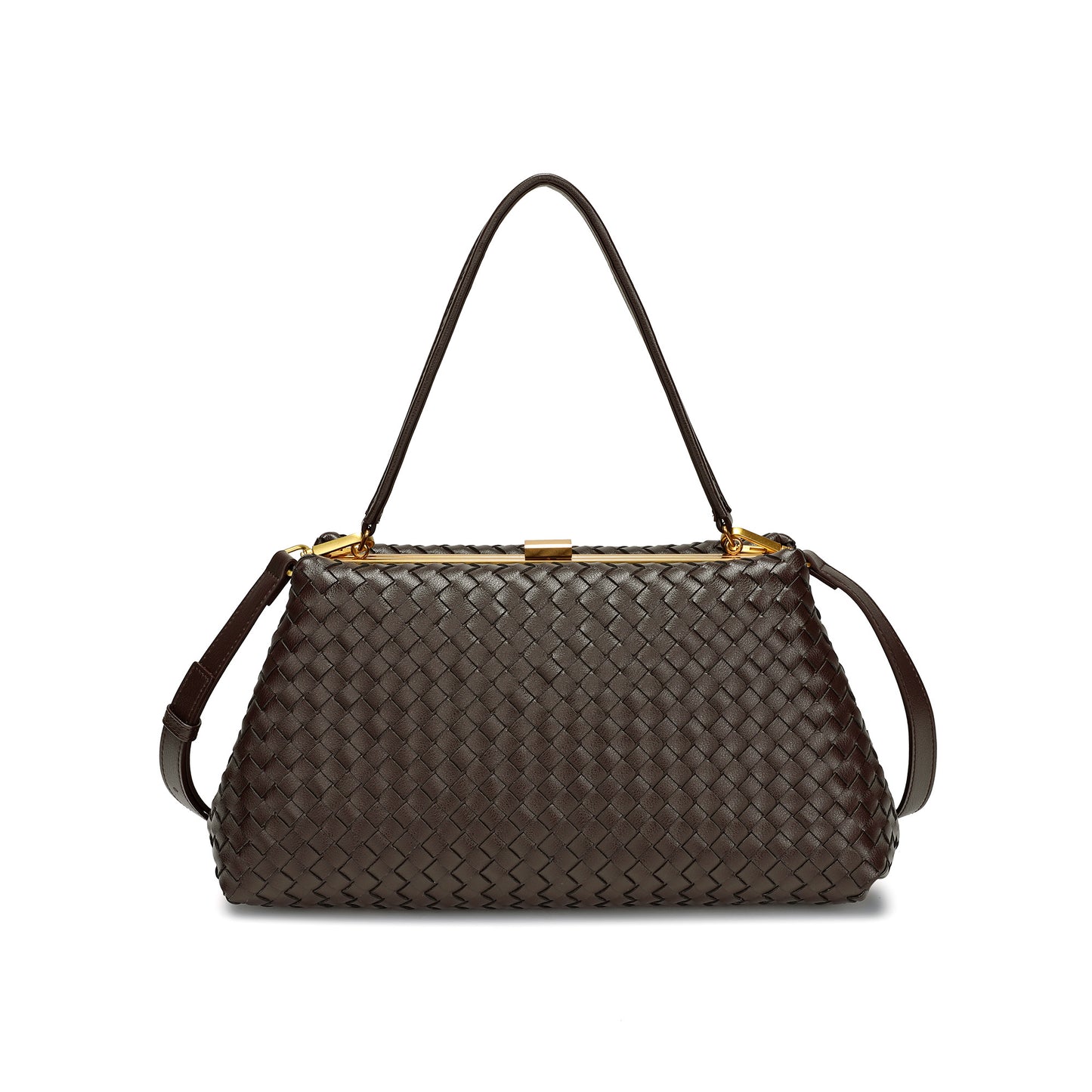 Hand-Woven Leather Frame Bag