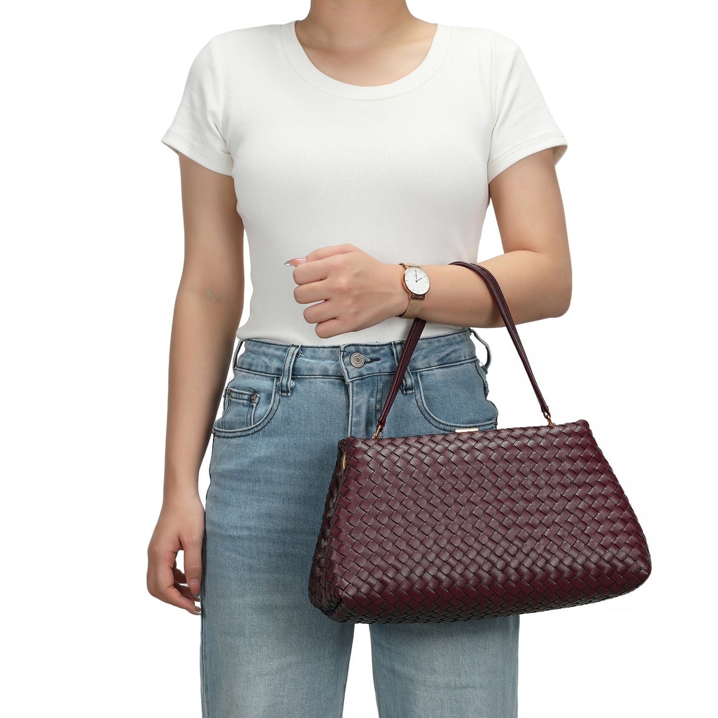 Hand-Woven Leather Frame Bag