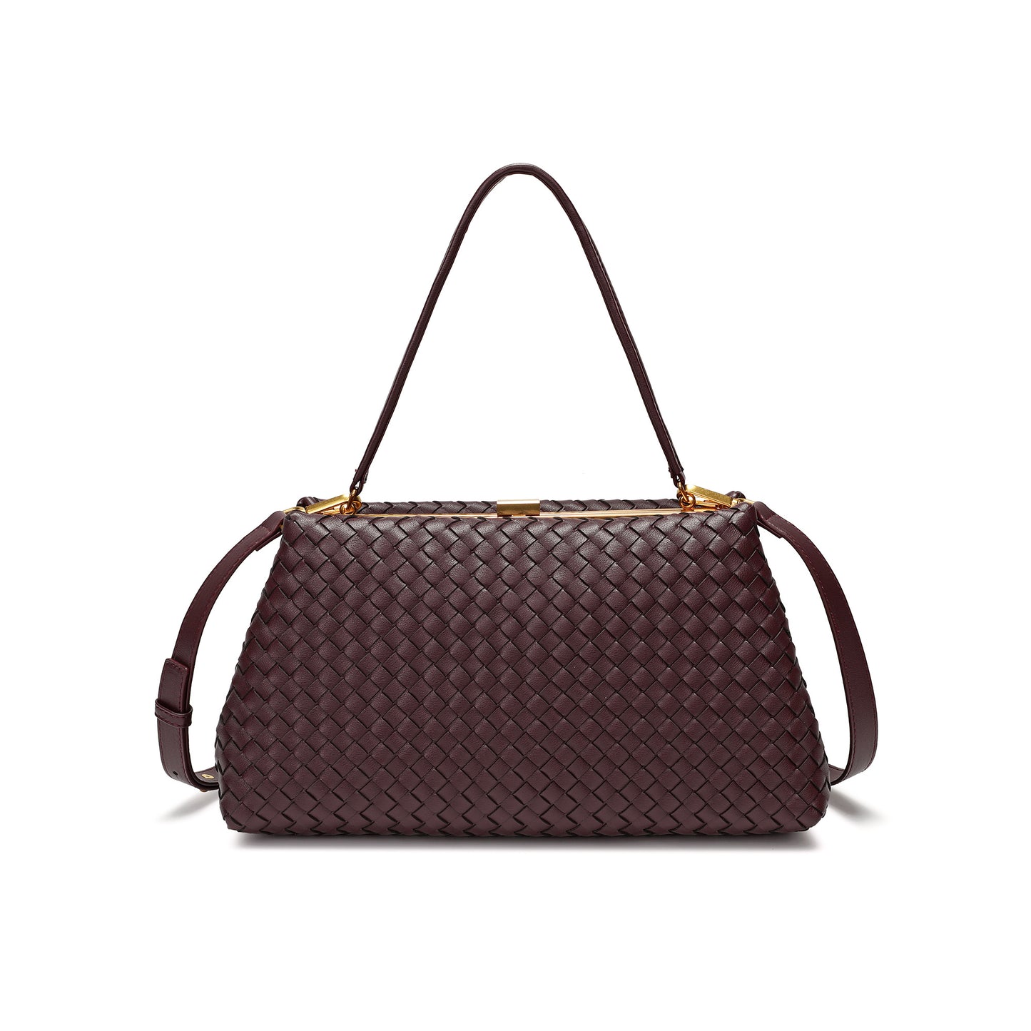 Hand-Woven Leather Frame Bag