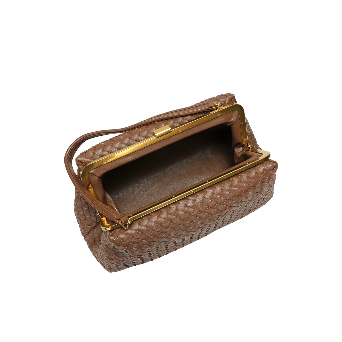 Hand-Woven Leather Frame Bag