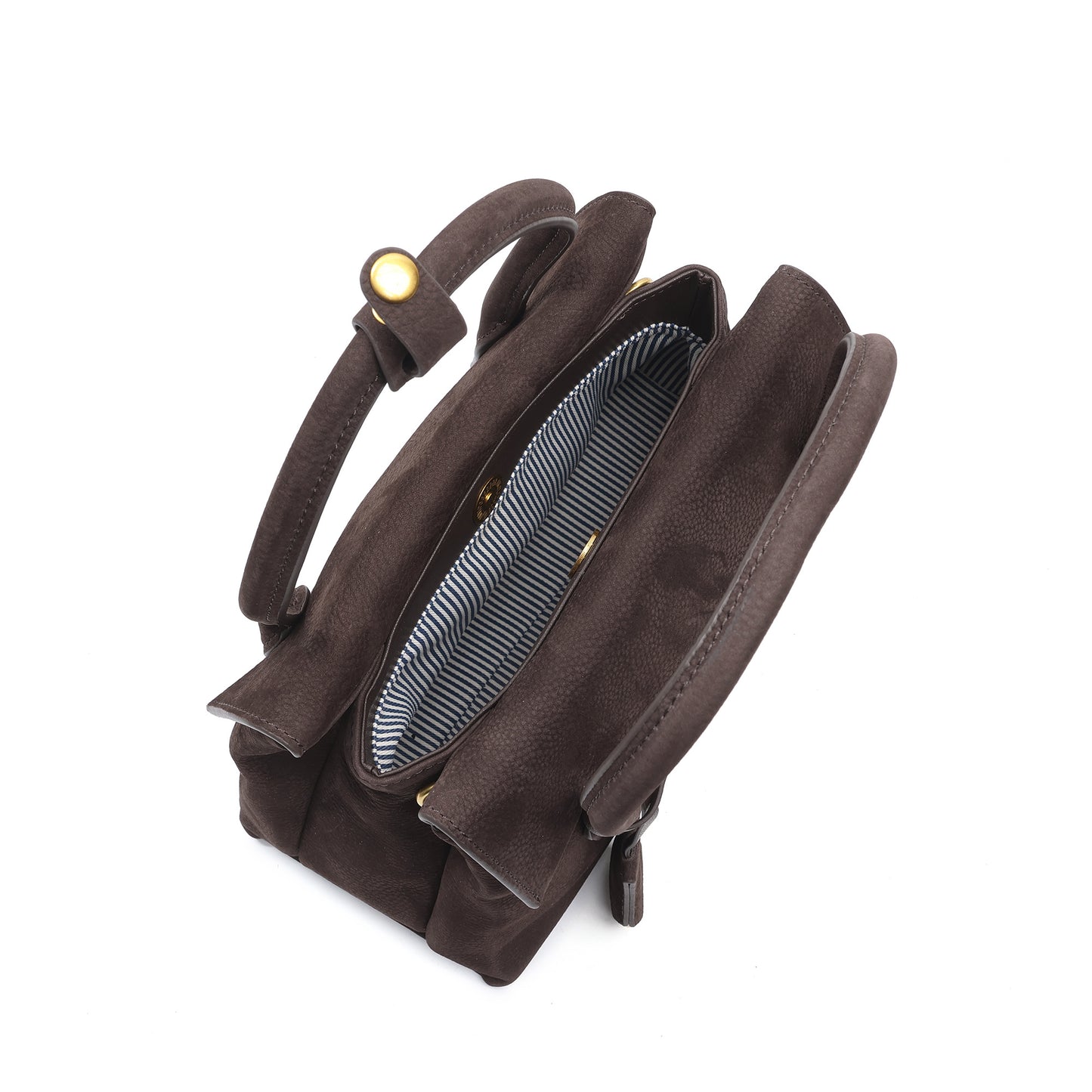 Suede Leather Top-Handle Satchel with Convertible Crossbody Strap