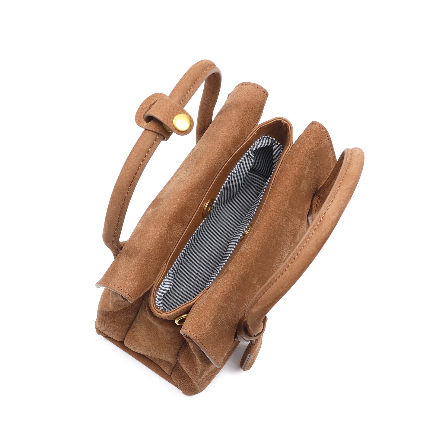 Suede Leather Top-Handle Satchel with Convertible Crossbody Strap