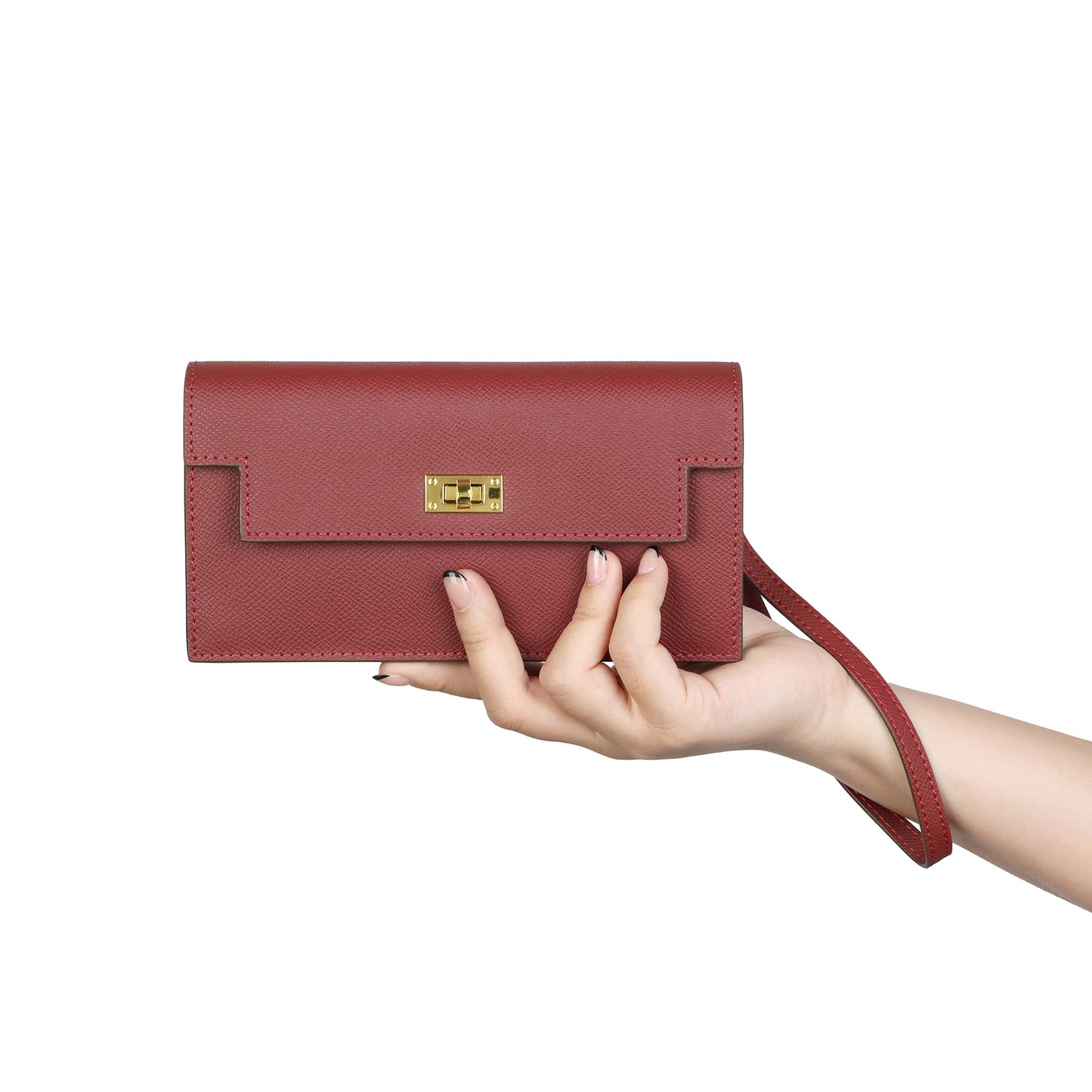 Elegant Leather Crossbody Wallet Clutch