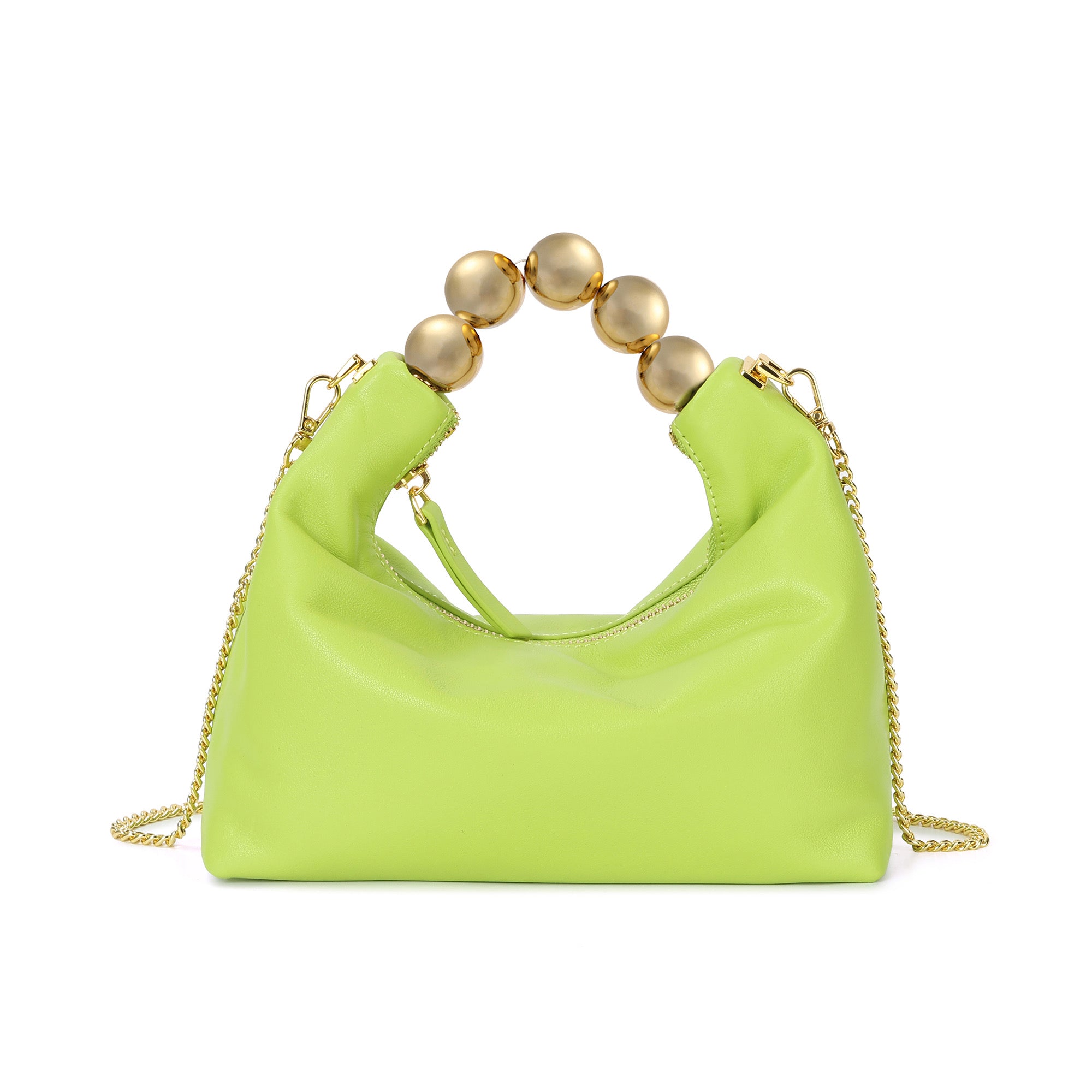 ショルダーバッグ・ポシェット PARIS MINI SHOULDER BAG IN SMOOTH LEATHER Tiffany & Fred Lambskin Mini Shoulder Bag with Gold Bead