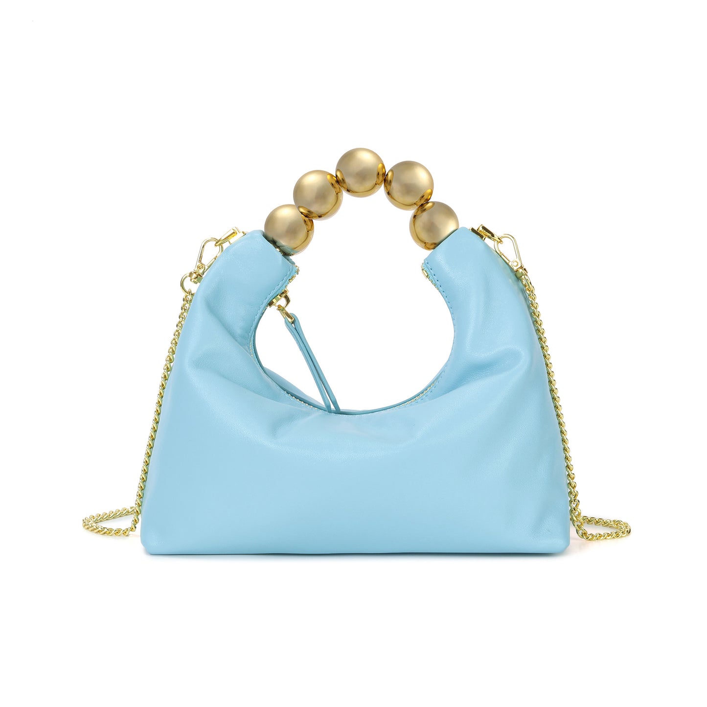 Tiffany & Fred Lambskin Mini Shoulder Bag with Gold Bead Handle