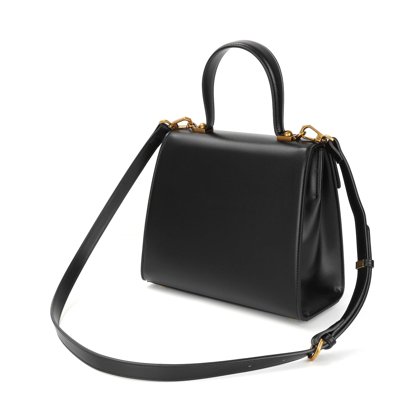 Elegant Structured Leather Top Handle Bag