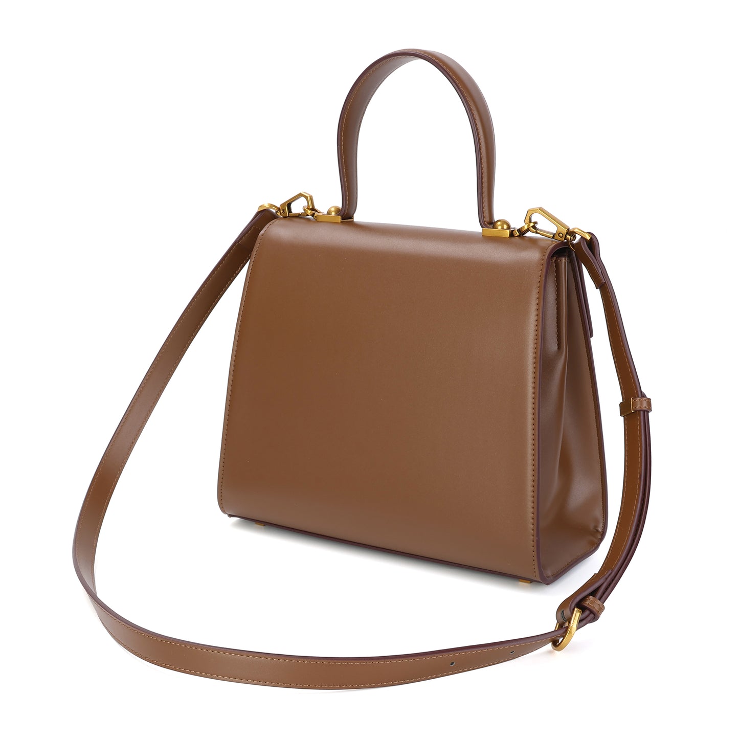 Elegant Structured Leather Top Handle Bag