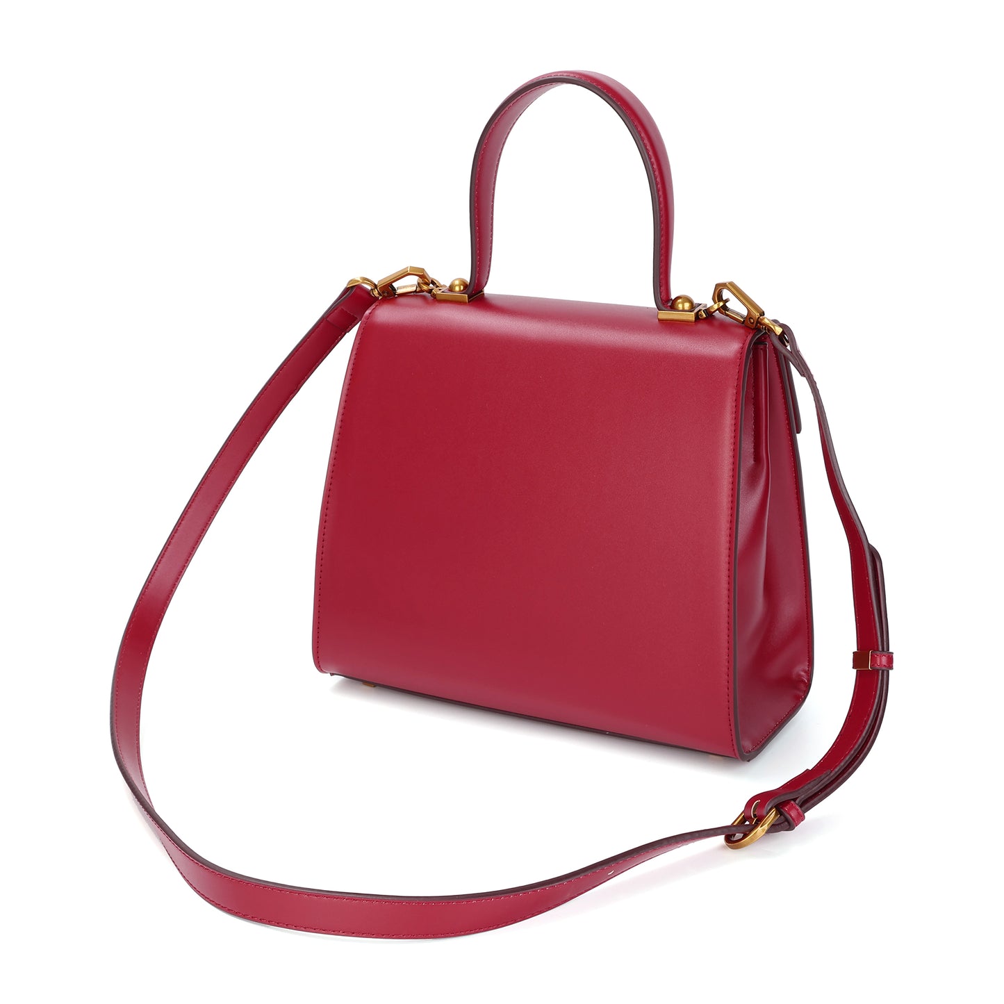 Elegant Structured Leather Top Handle Bag