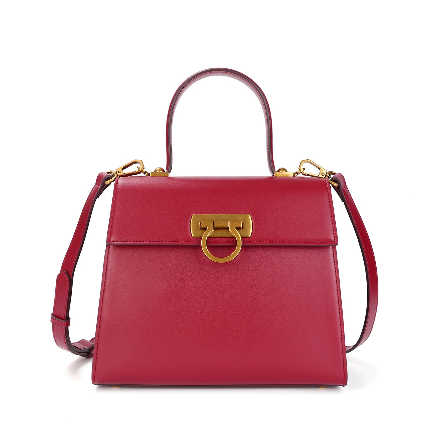 Elegant Structured Leather Top Handle Bag