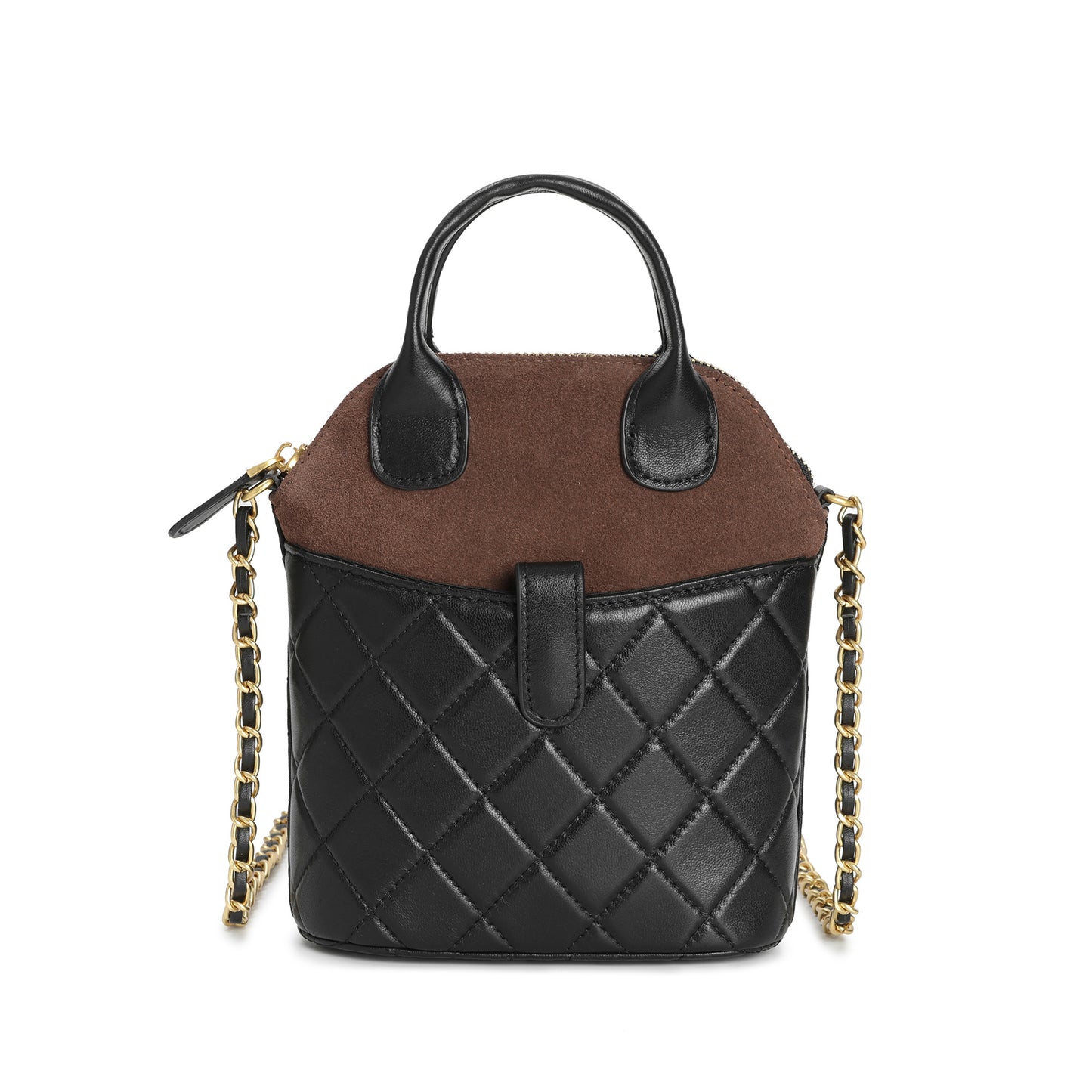 Quilted Leather Mini Tote with Chain Strap