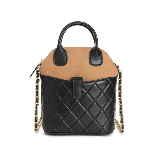 Quilted Leather Mini Tote with Chain Strap
