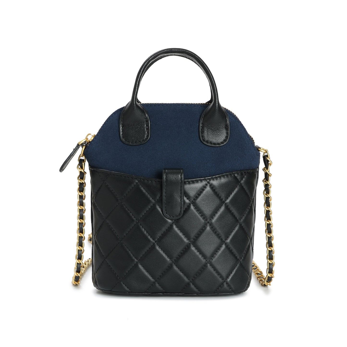 Quilted Leather Mini Tote with Chain Strap