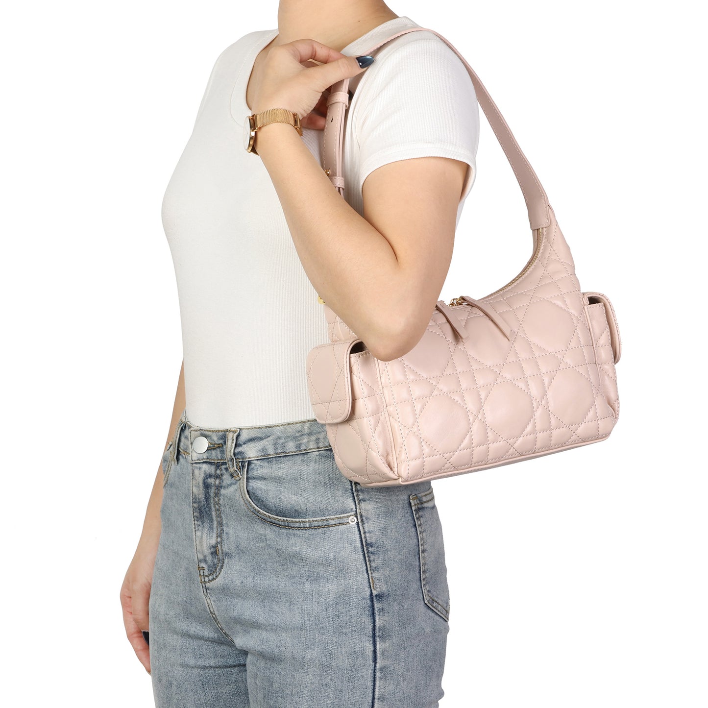 Quilted Lambskin Leather Shoulder Bag
