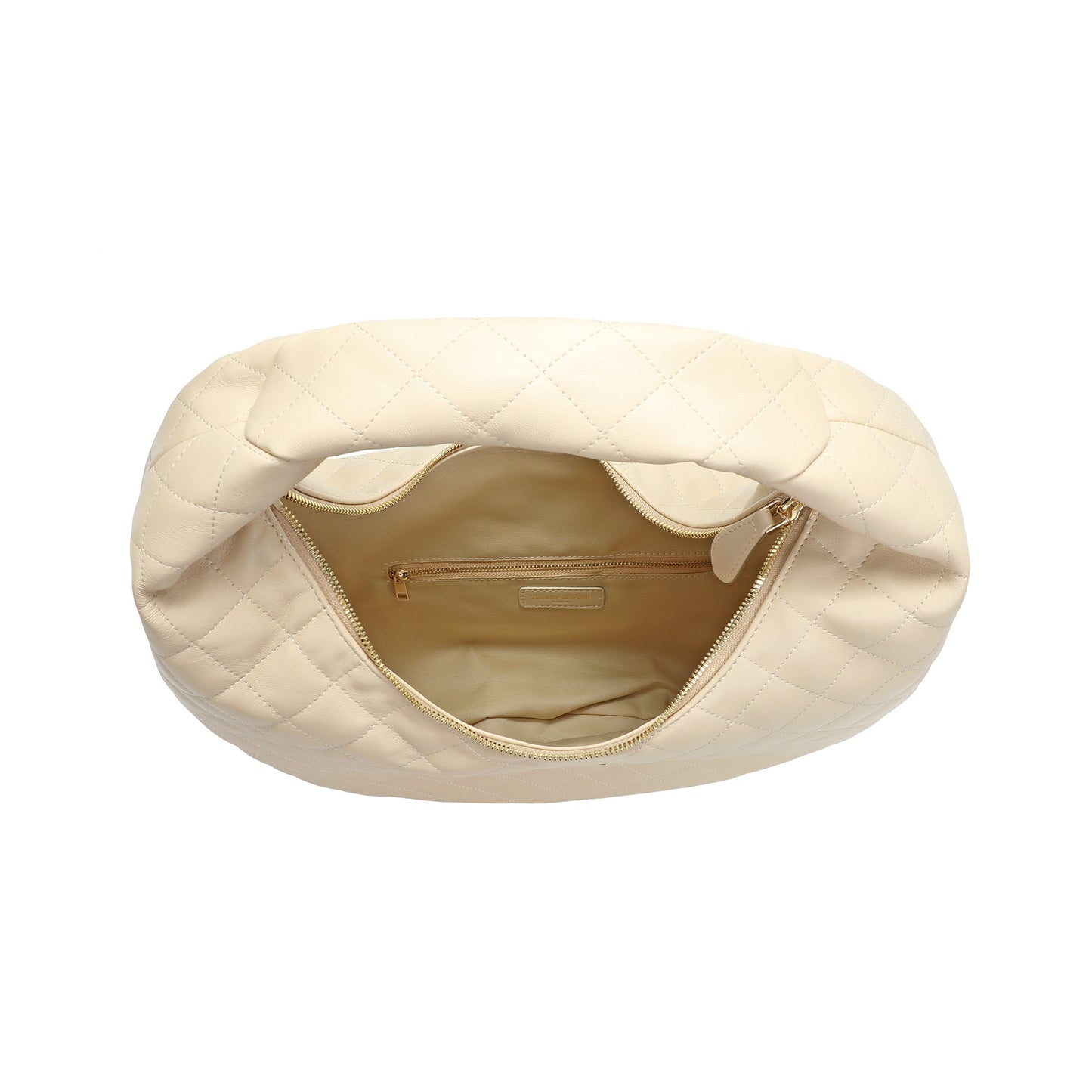 Quilted Sheepskin Leather Hobo Shoulder Bag