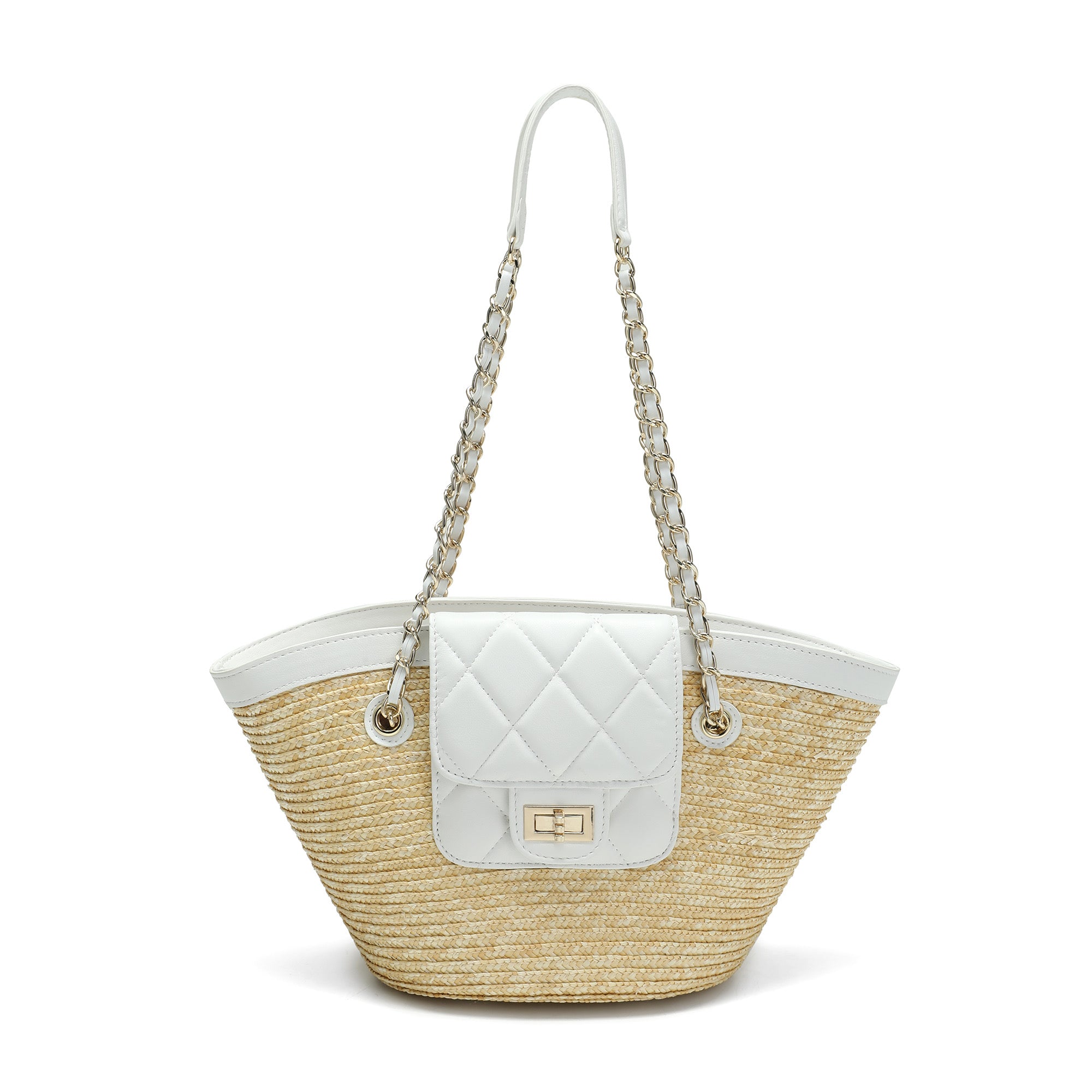 Tiffany & Co. 婚姻届　箸　ギフトバッグ Quilted Straw Tote Bag with Chain Handles – Tiffany & Fred Paris