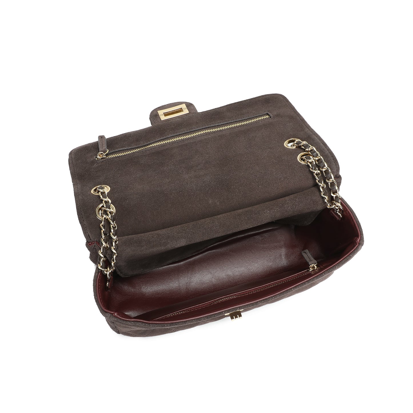 Suede & Woven Leather Convertible Shoulder & Crossbody Bag