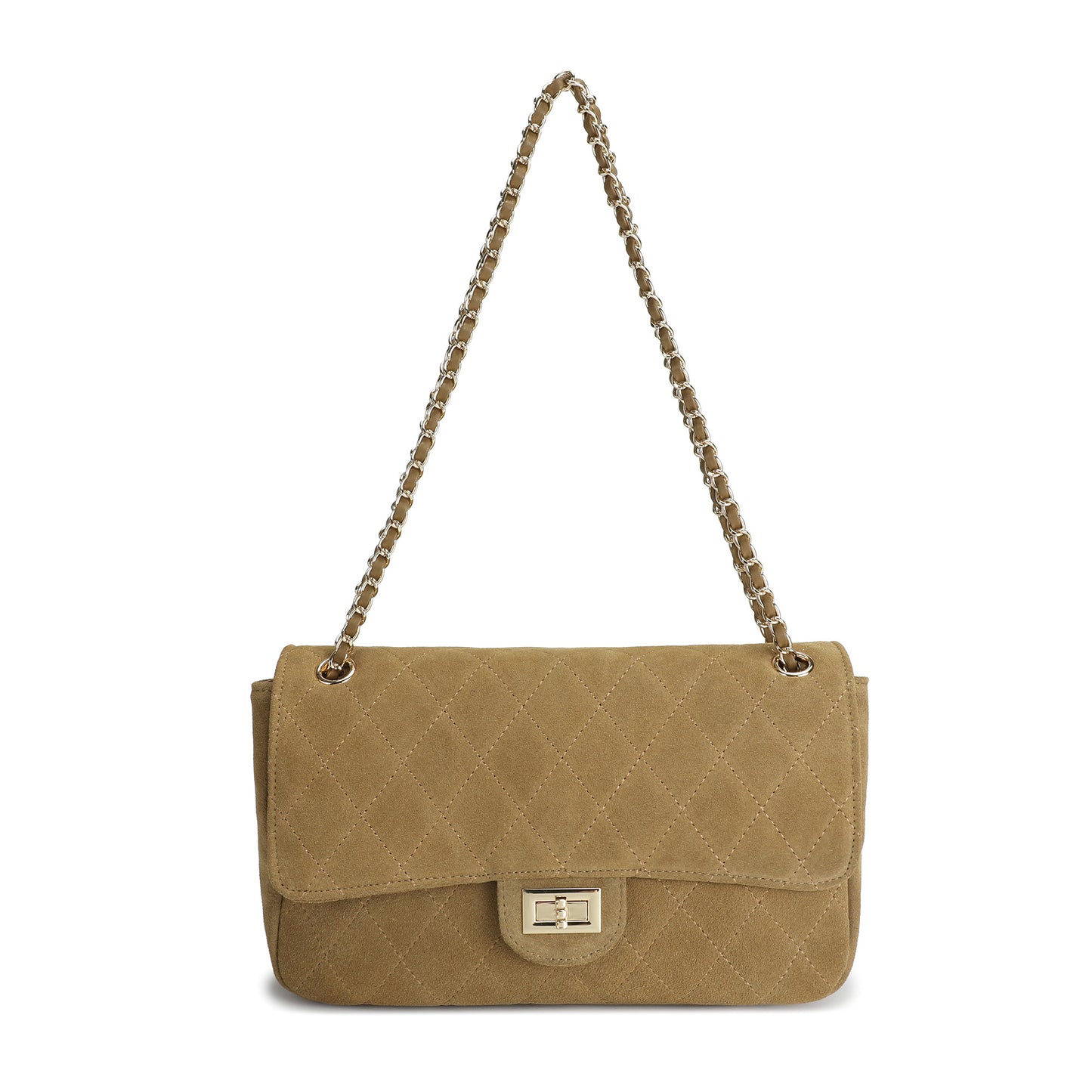 Suede & Woven Leather Convertible Shoulder & Crossbody Bag
