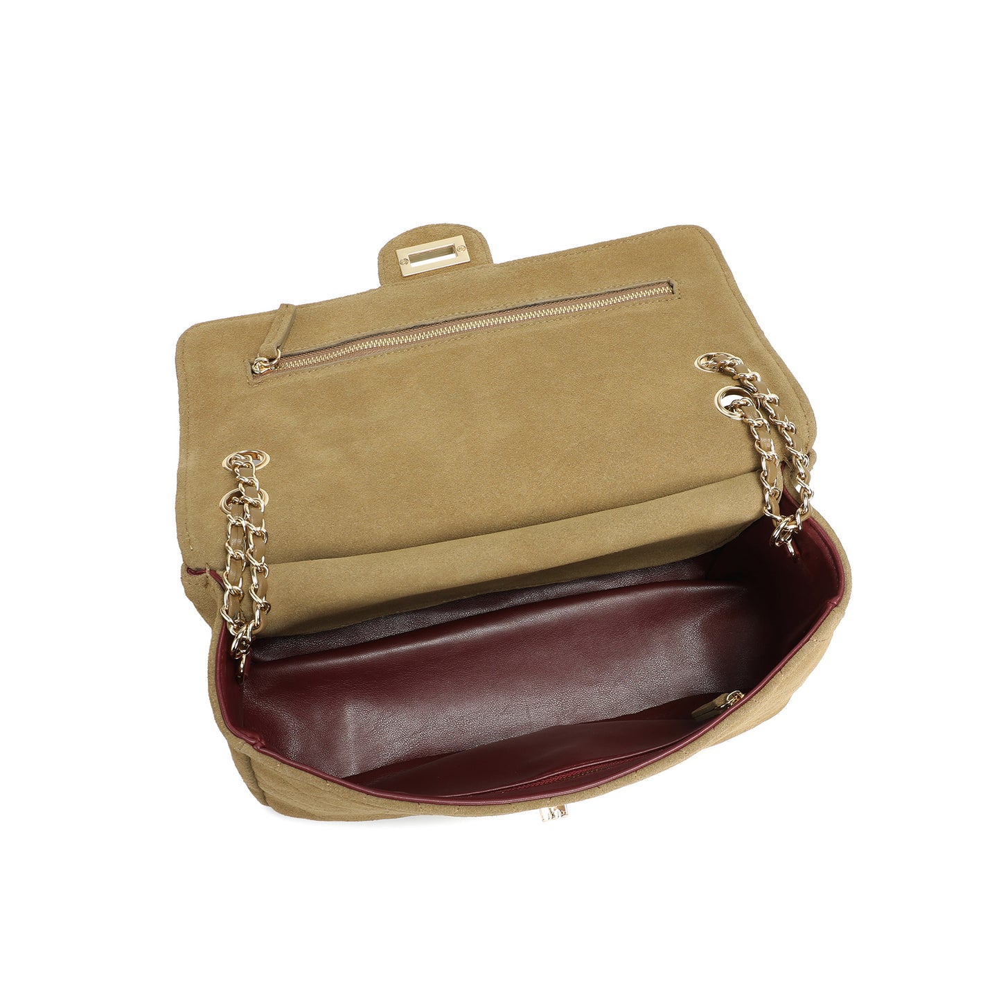 Suede & Woven Leather Convertible Shoulder & Crossbody Bag