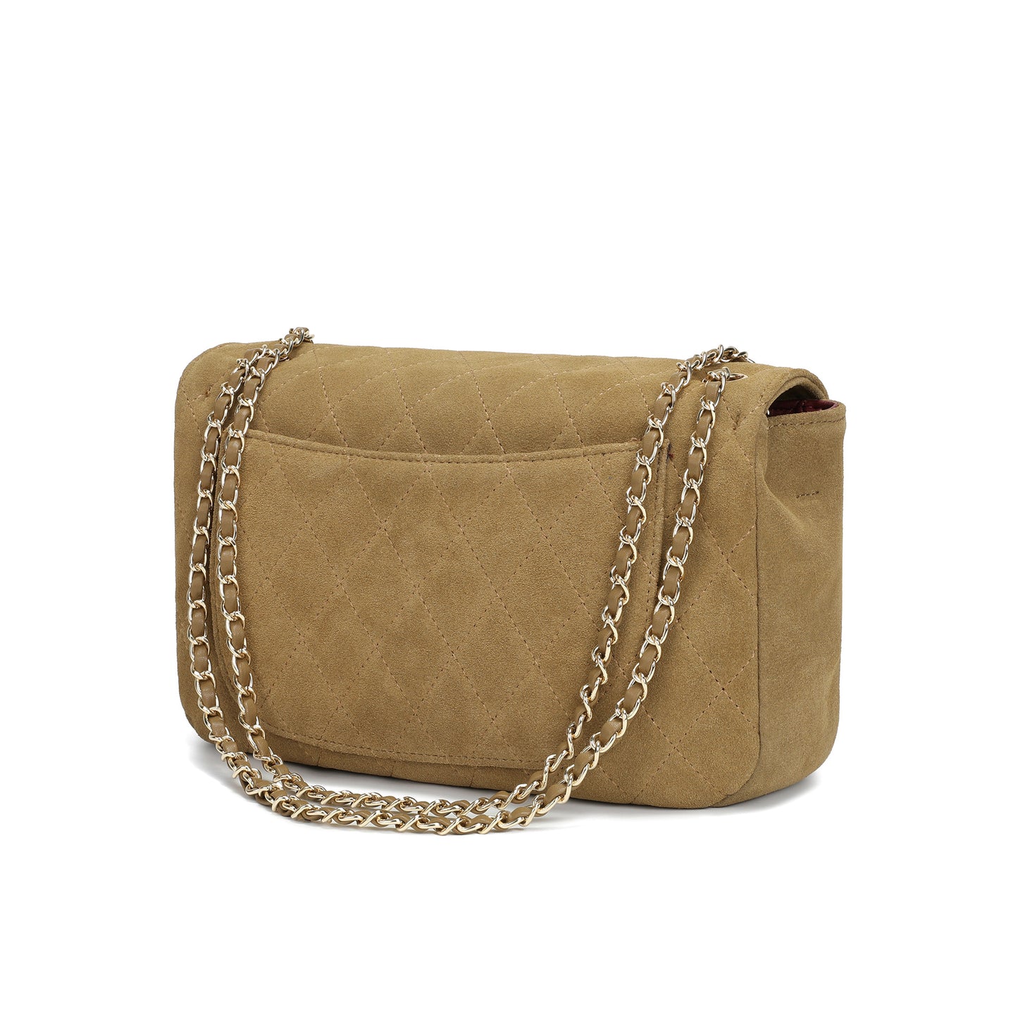 Suede & Woven Leather Convertible Shoulder & Crossbody Bag