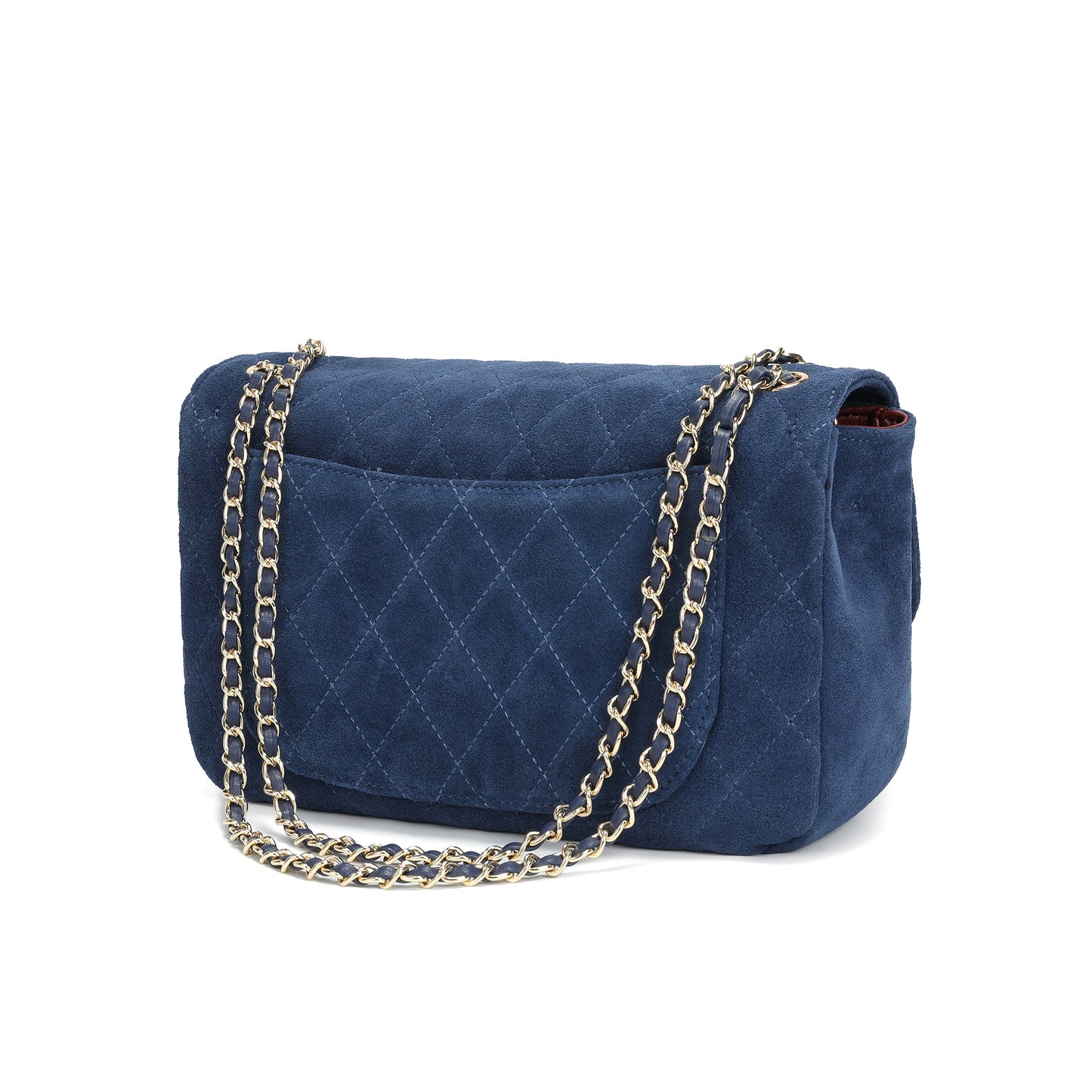 Suede & Woven Leather Convertible Shoulder & Crossbody Bag