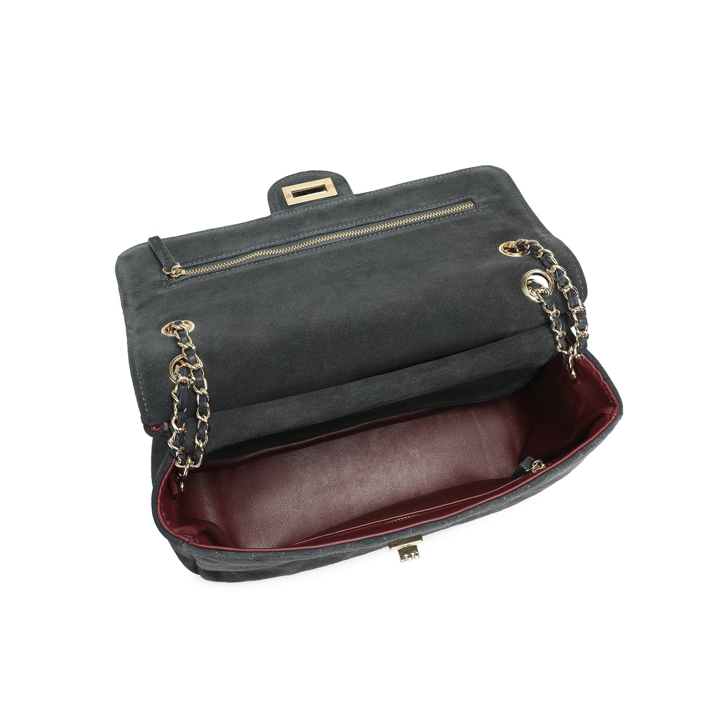 Suede & Woven Leather Convertible Shoulder & Crossbody Bag