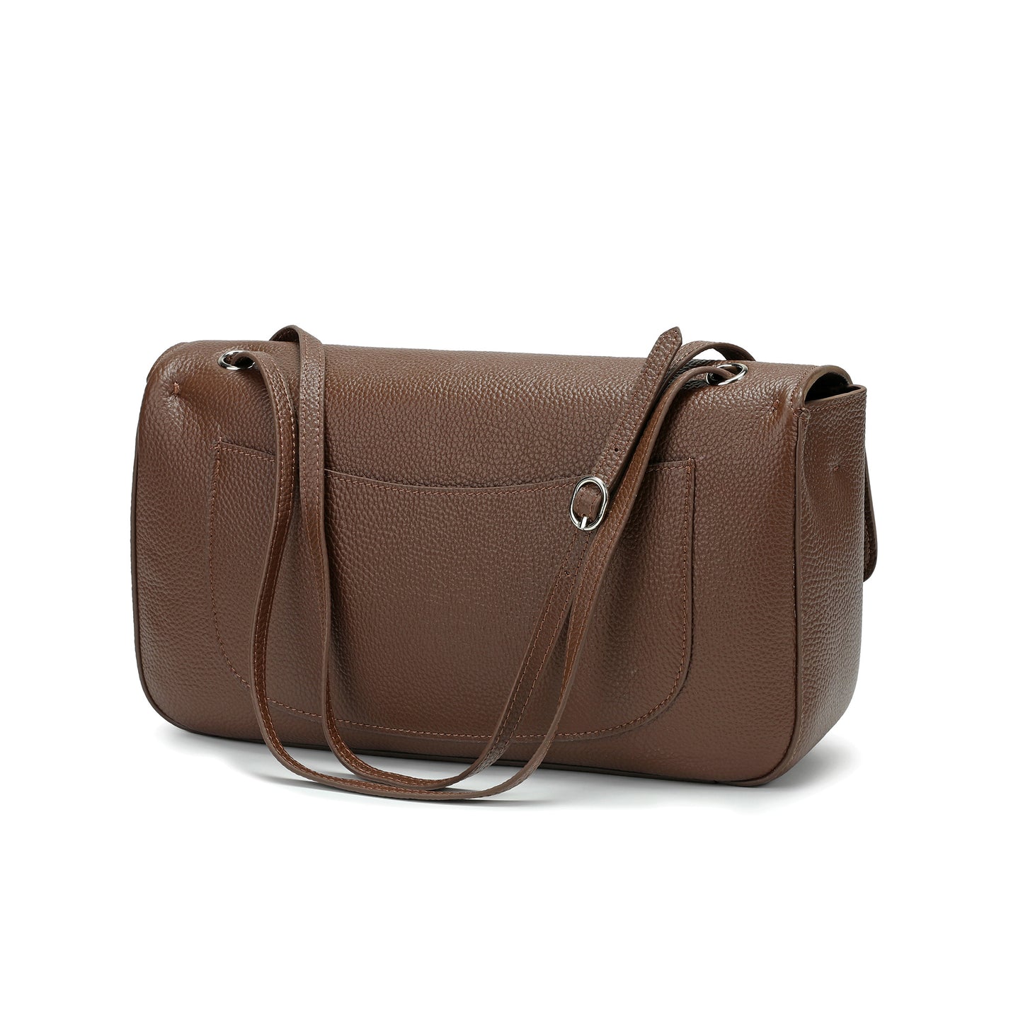 Pebbled Leather Turn-Lock Shoulder Bag