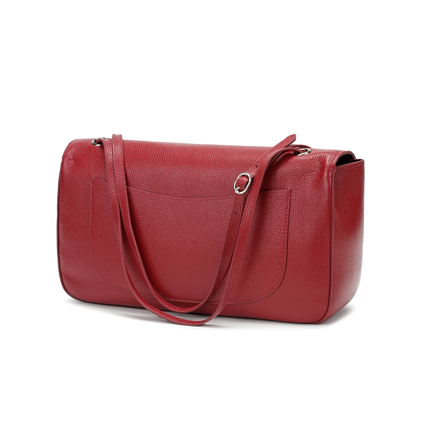 Pebbled Leather Turn-Lock Shoulder Bag